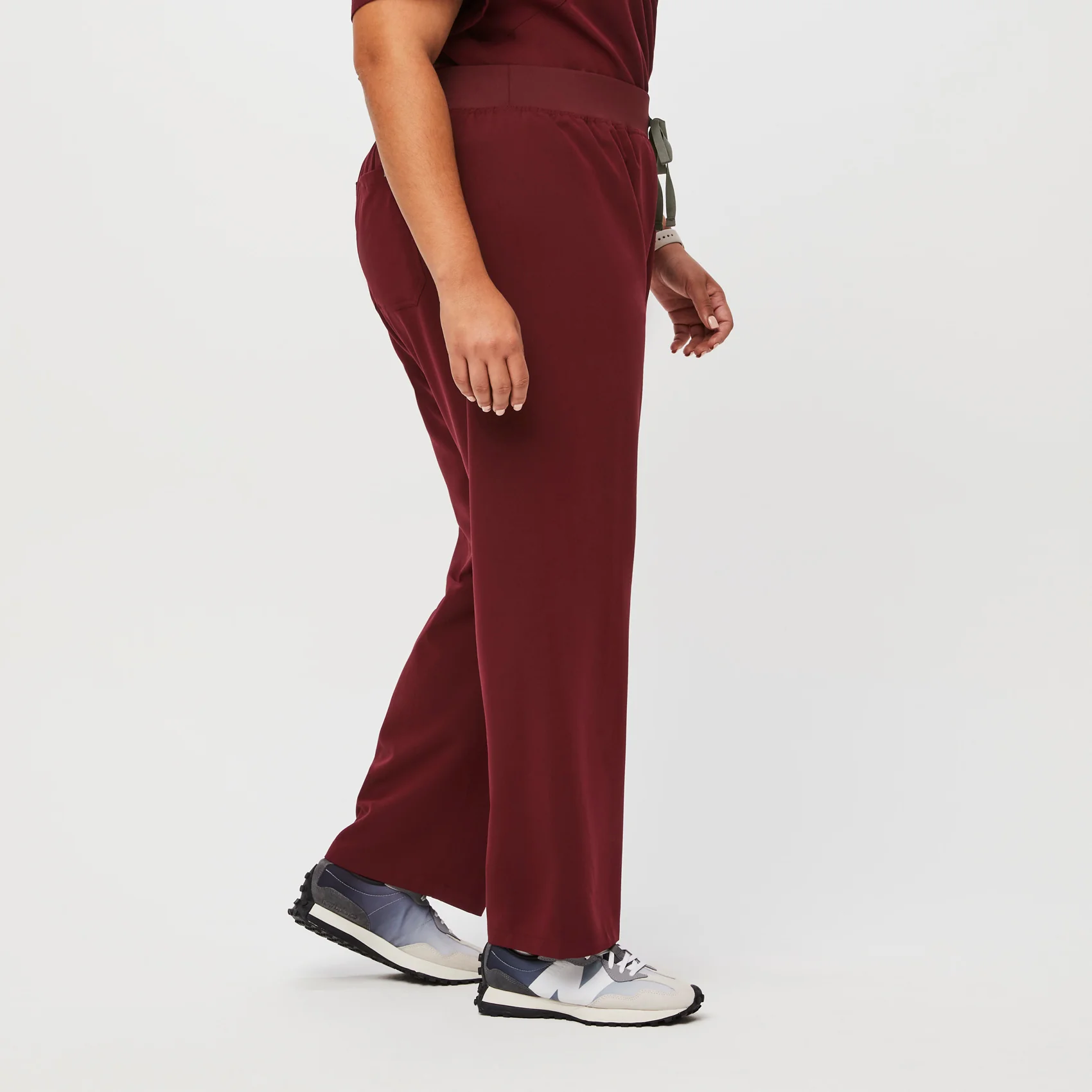 women's Burgundy High Waisted Livingston™ - Tall Basic Scrub Pants (3XL - 6XL) - Image 4