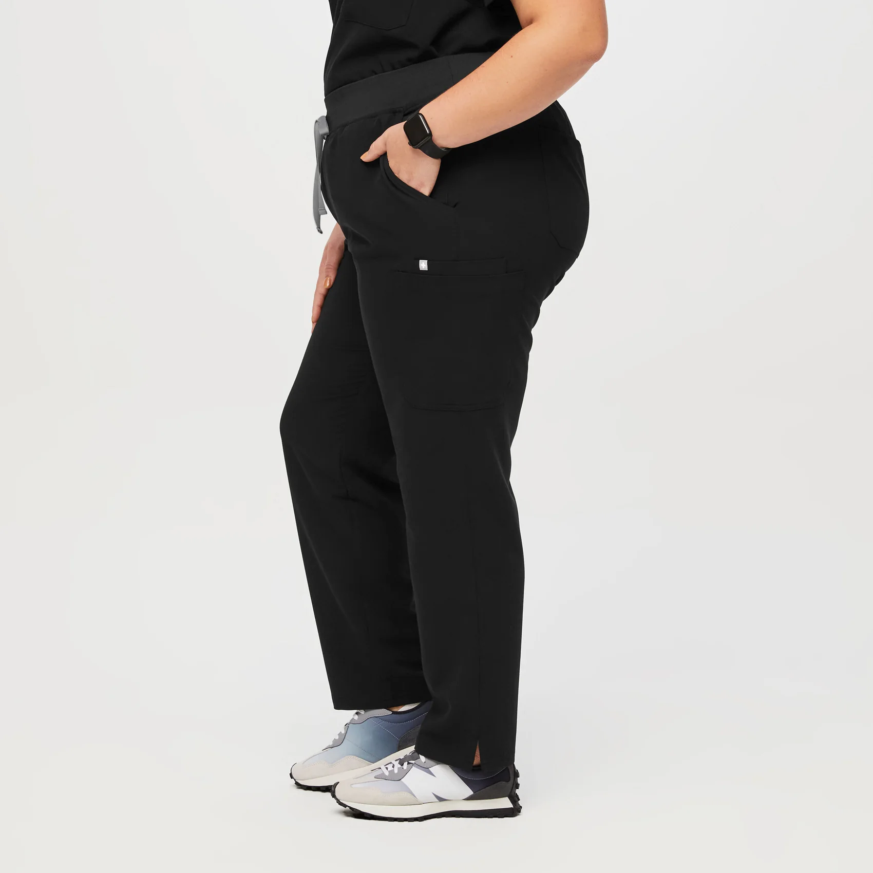 women's Black High Waisted Yola™ - Petite Skinny Scrub Pants (3XL - 6XL) - Image 3