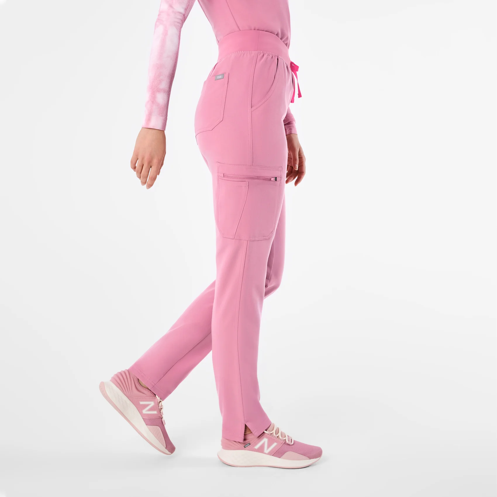 women's Chalk Pink High Waisted Yola - Skinny Scrub Pant™ - Image 3