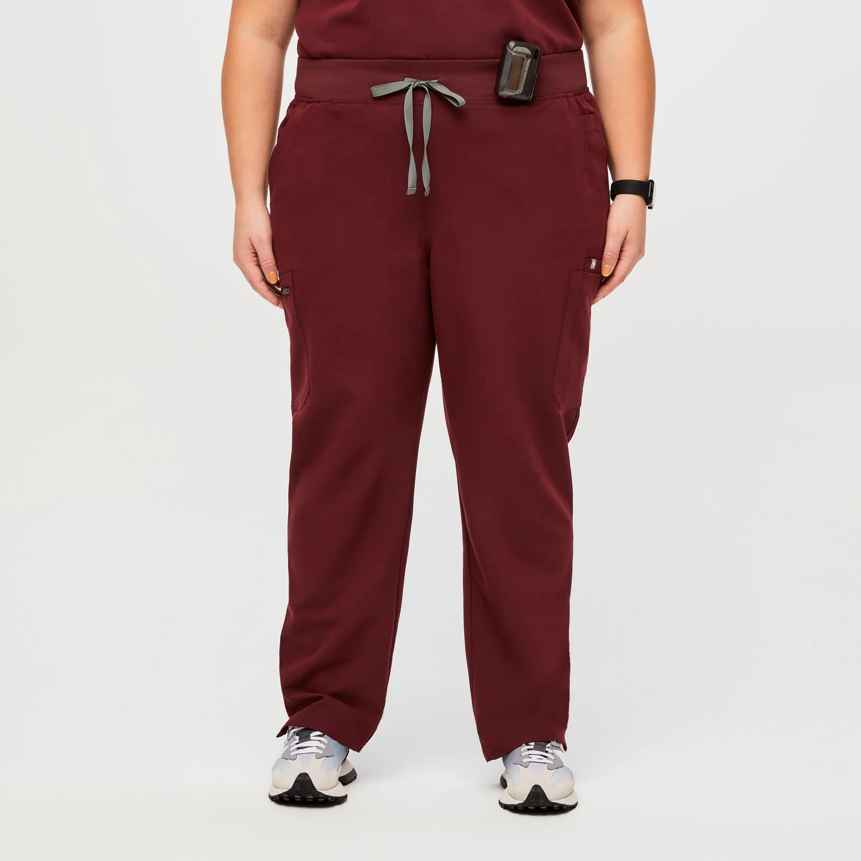 women's Burgundy High Waisted Yola™ - Skinny Scrub Pants (3XL - 6XL)