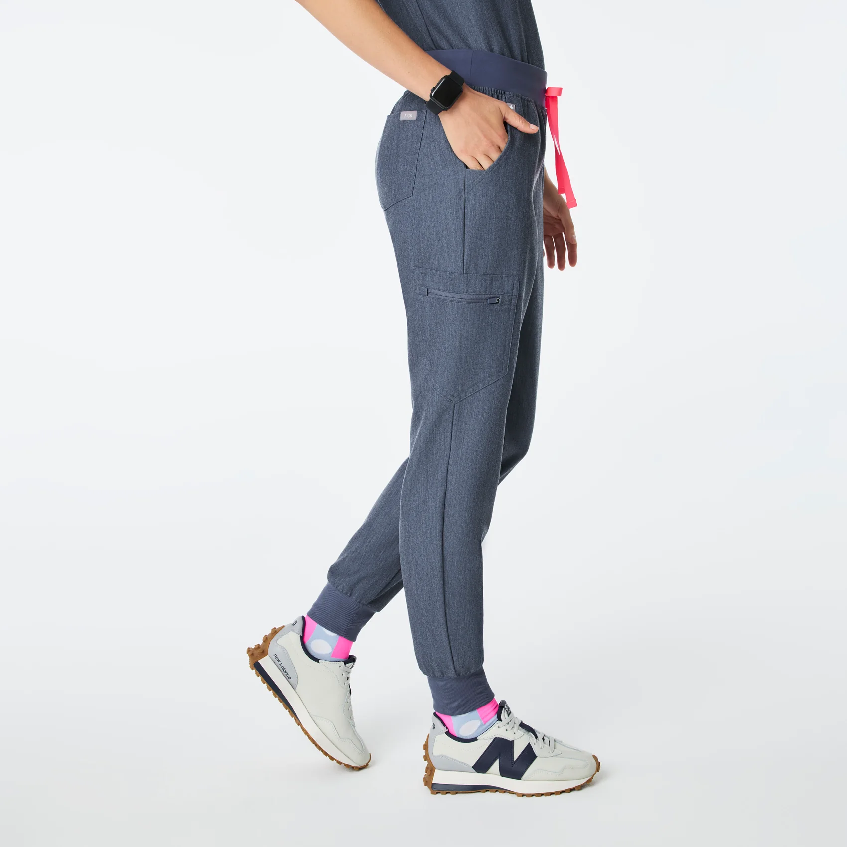 women's Heather Denim High Waisted Zamora - Jogger Scrub Pant™ - Image 3