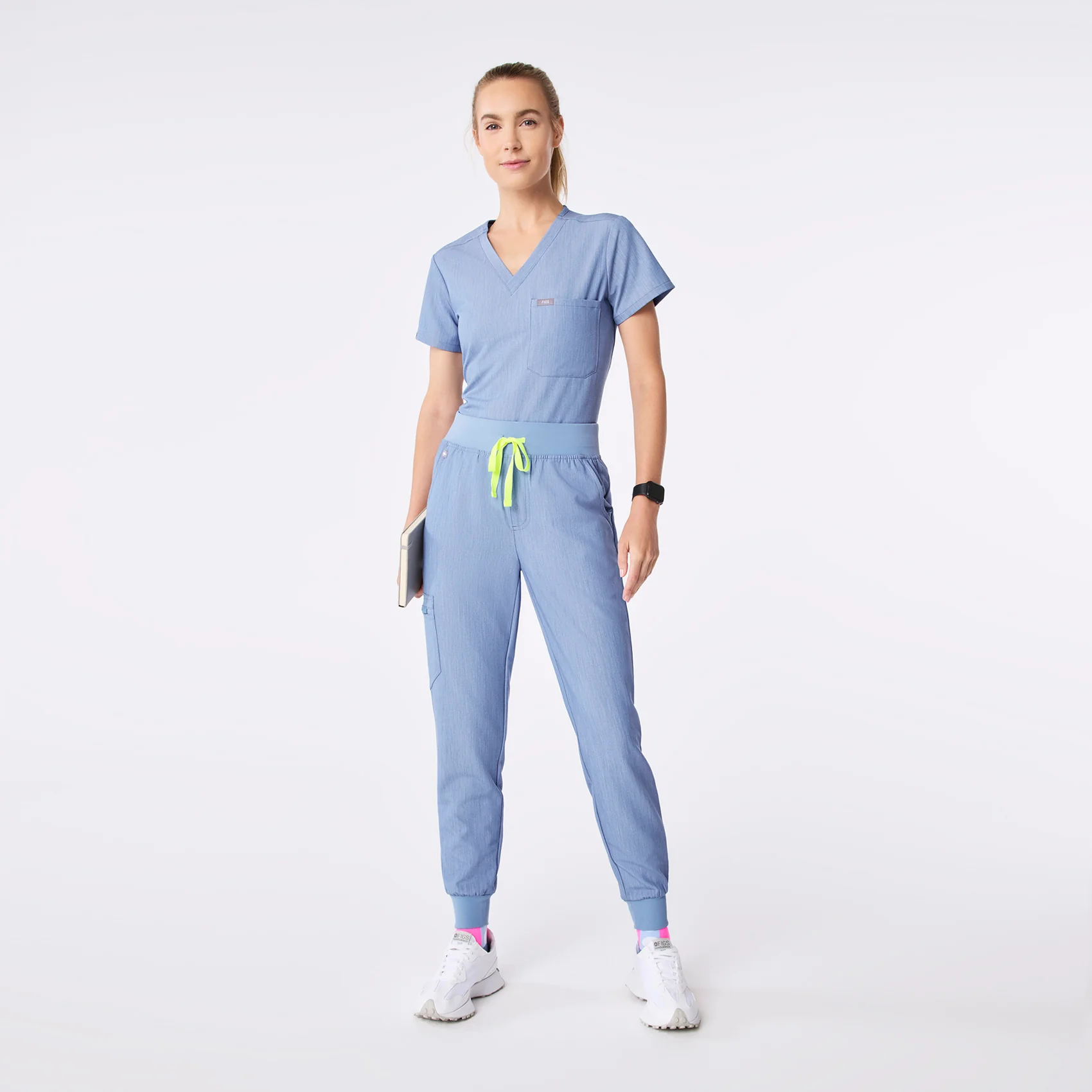 women's Heather Indigo High Waisted Zamora - Tall Jogger Scrub Pant™ - Image 2