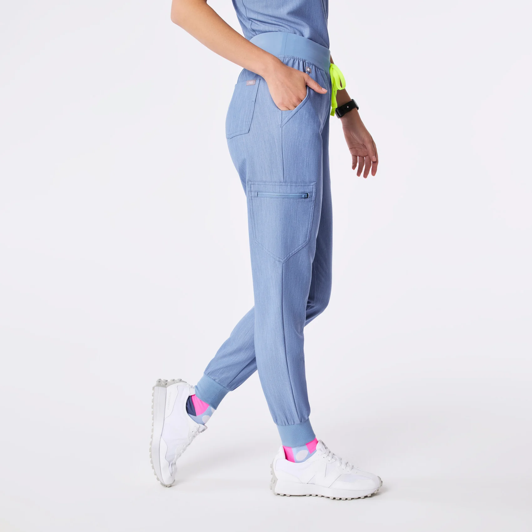 women's Heather Indigo High Waisted Zamora - Tall Jogger Scrub Pant™ - Image 3