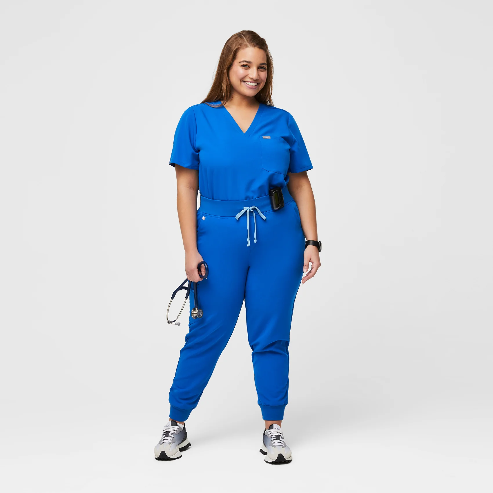 women's Royal Blue High Waisted Zamora™ - Jogger Scrub Pants (3XL - 6XL) - Image 2