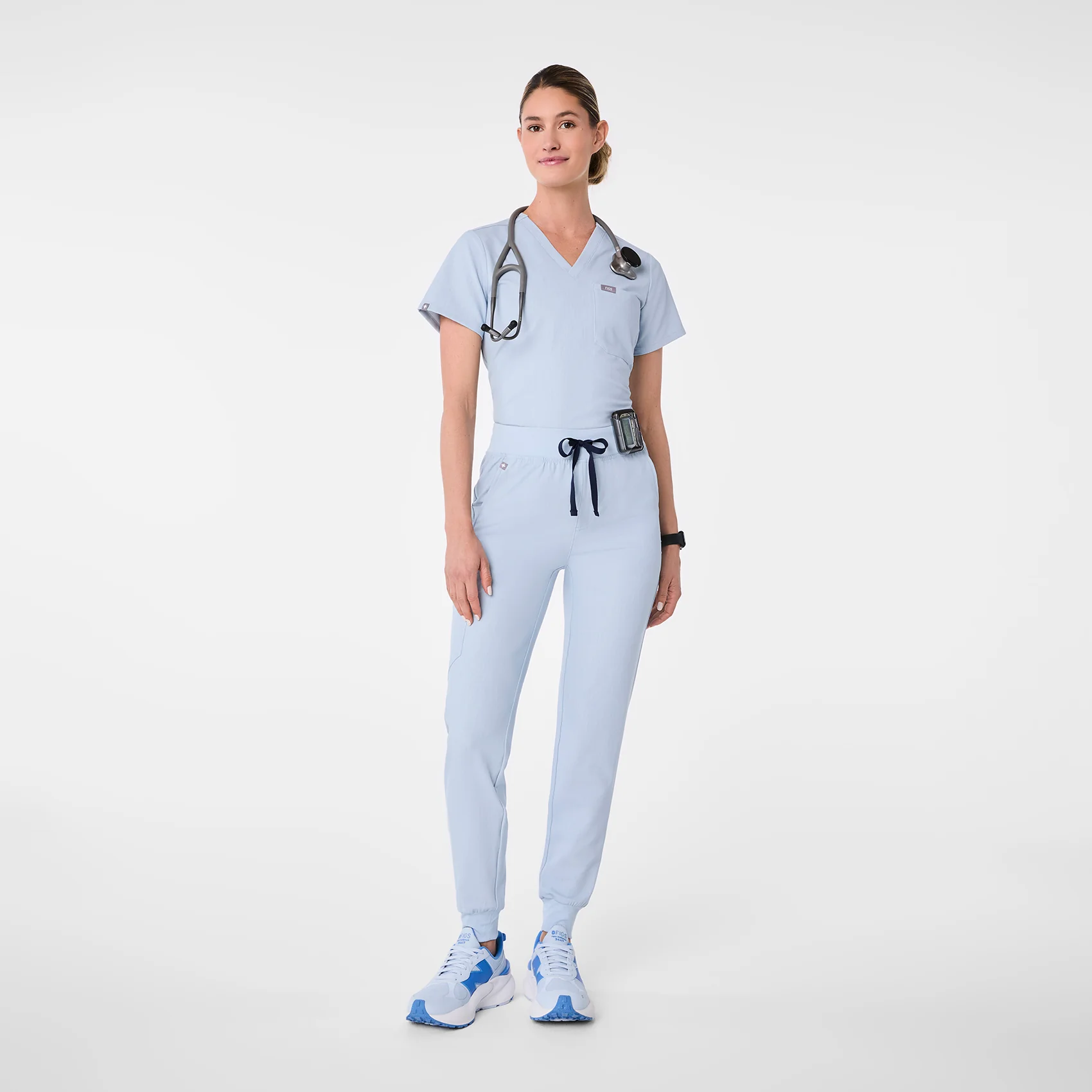 women's Chambray High Waisted Zamora - Petite Jogger Scrub Pant™ - Image 2