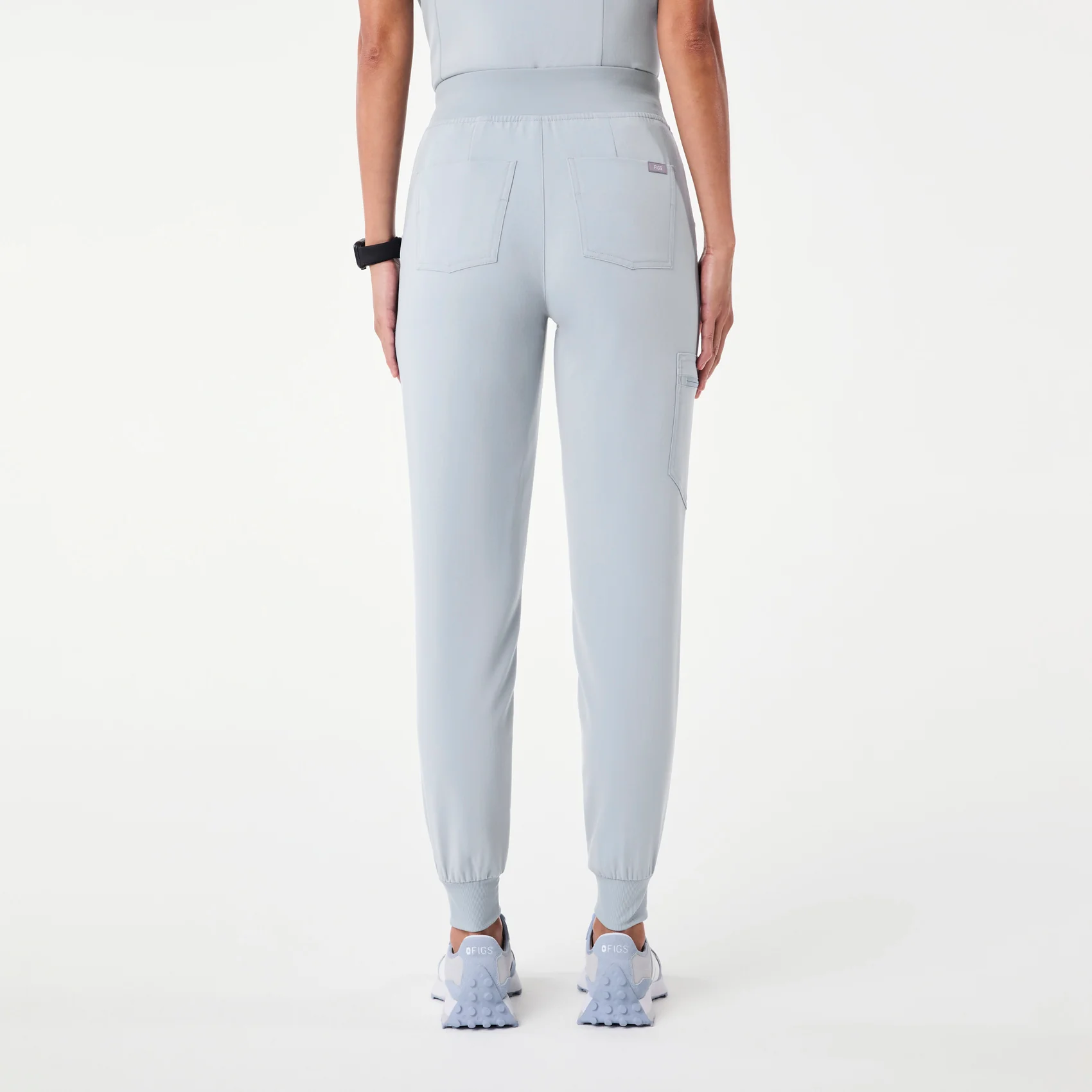 women's Dusty Blue High Waisted Zamora - Petite Jogger Scrub Pant™ - Image 4