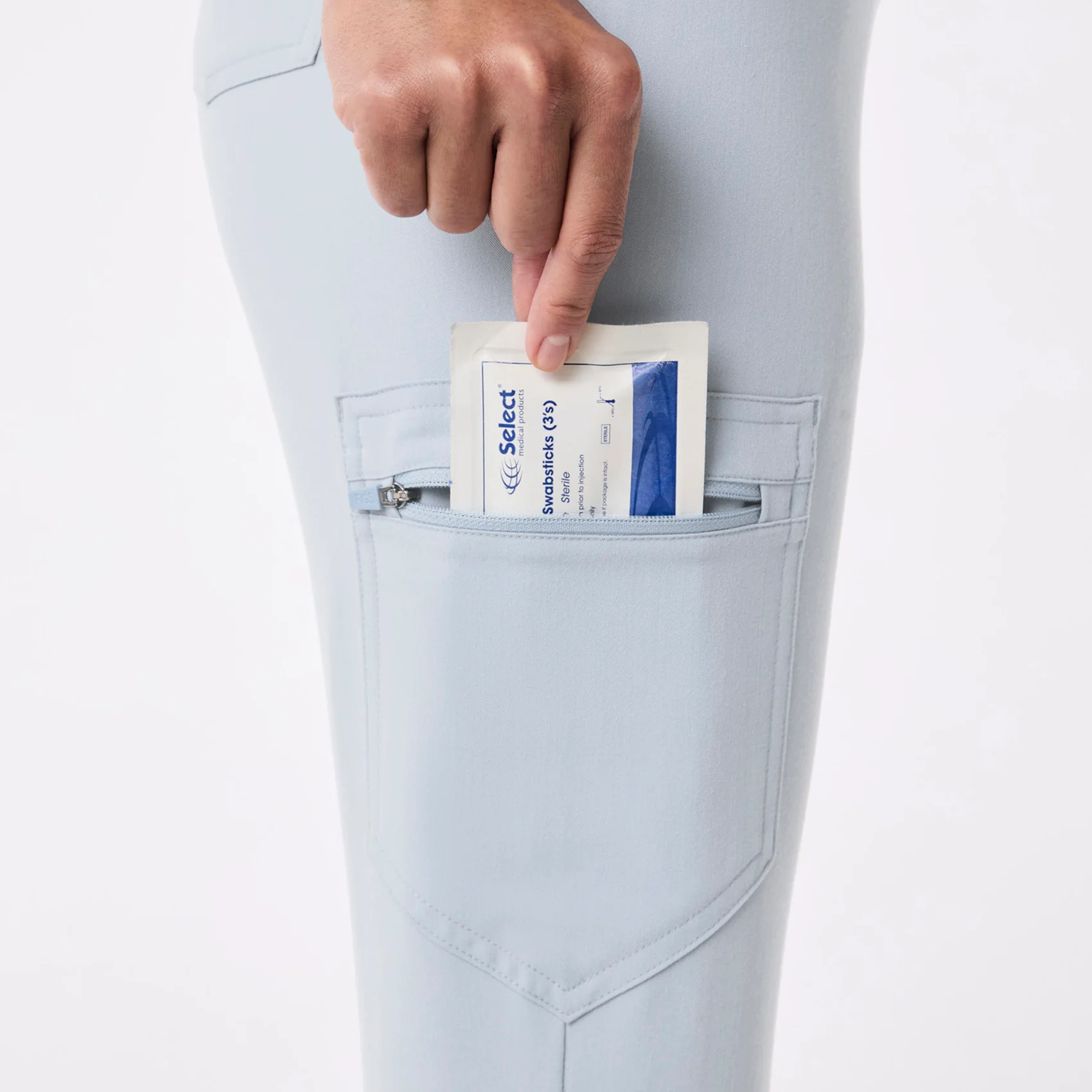 women's Dusty Blue High Waisted Zamora - Petite Jogger Scrub Pant™ - Image 6