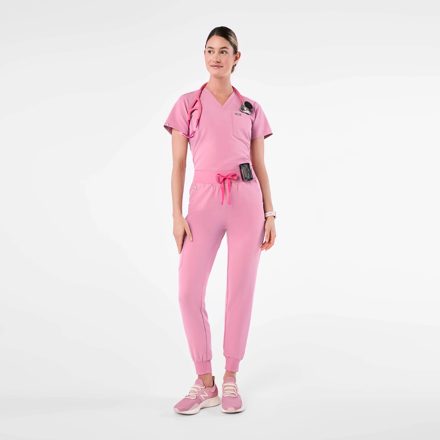women's Chalk Pink High Waisted Zamora - Tall Jogger Scrub Pant™ - Image 2