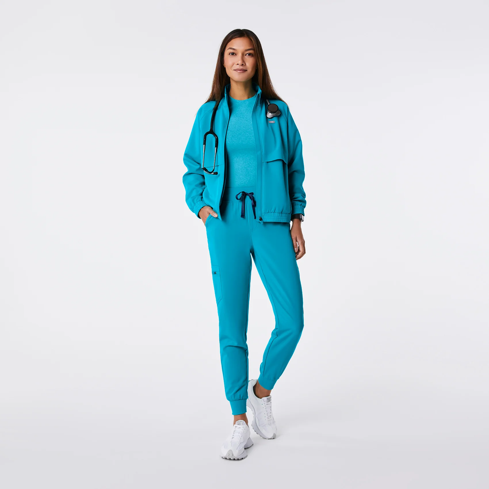 women's Teal High Waisted Zamora - Jogger Scrub Pant™ - Image 2