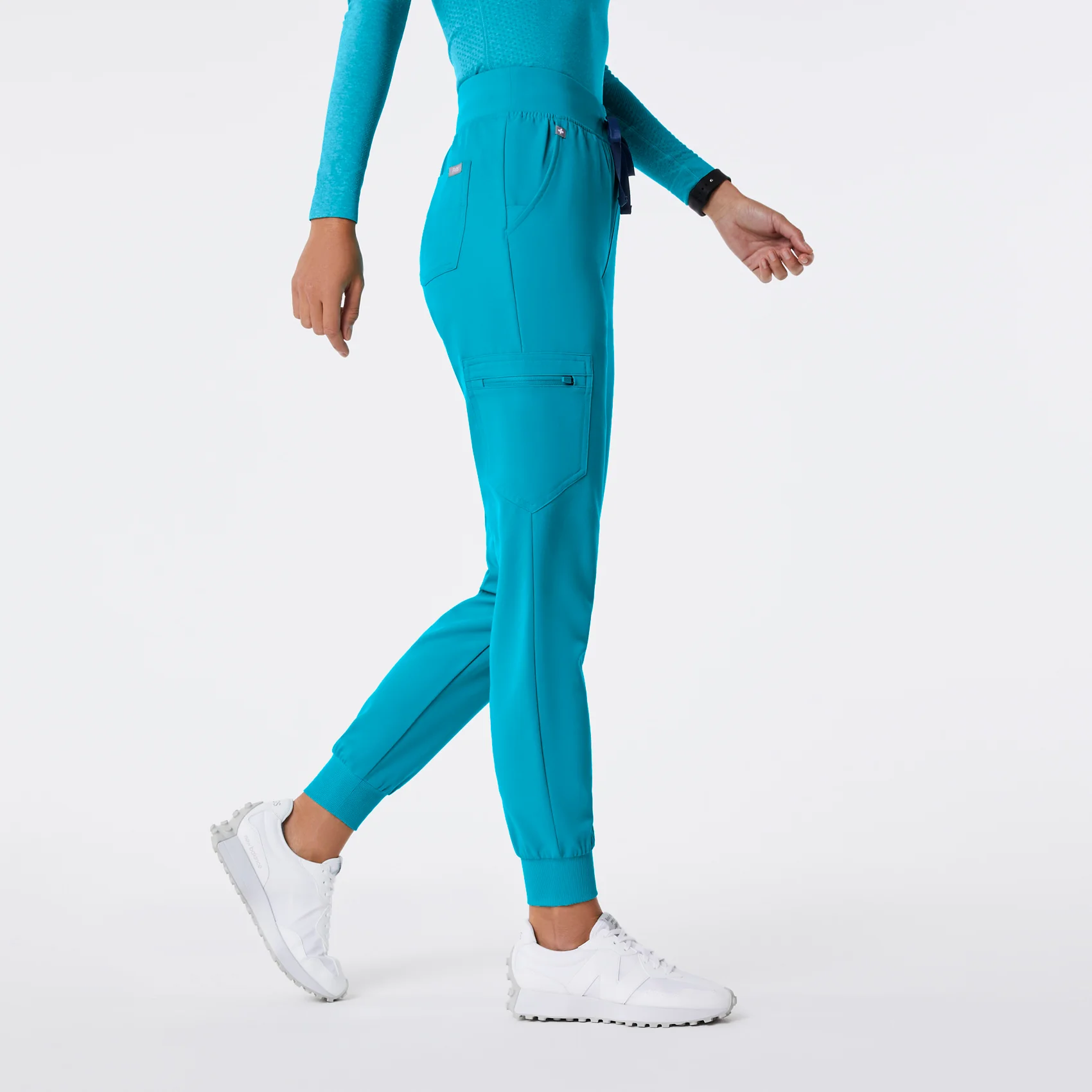women's Teal High Waisted Zamora - Jogger Scrub Pant™ - Image 3