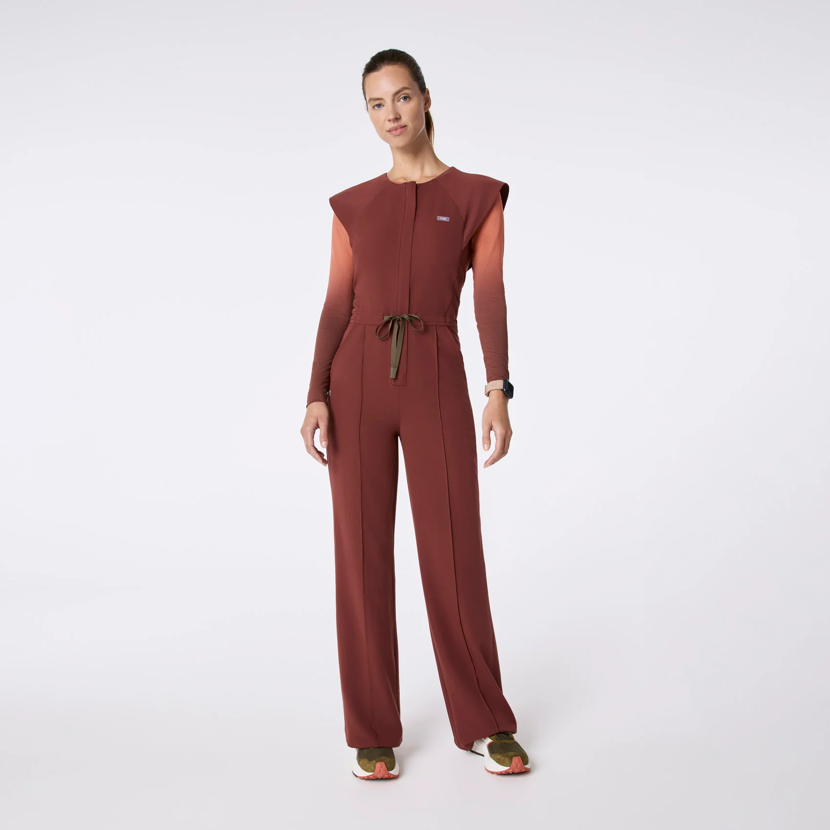 women's Walnut Layton Crewneck Wide Leg - Tall ScrubJumpsuit™