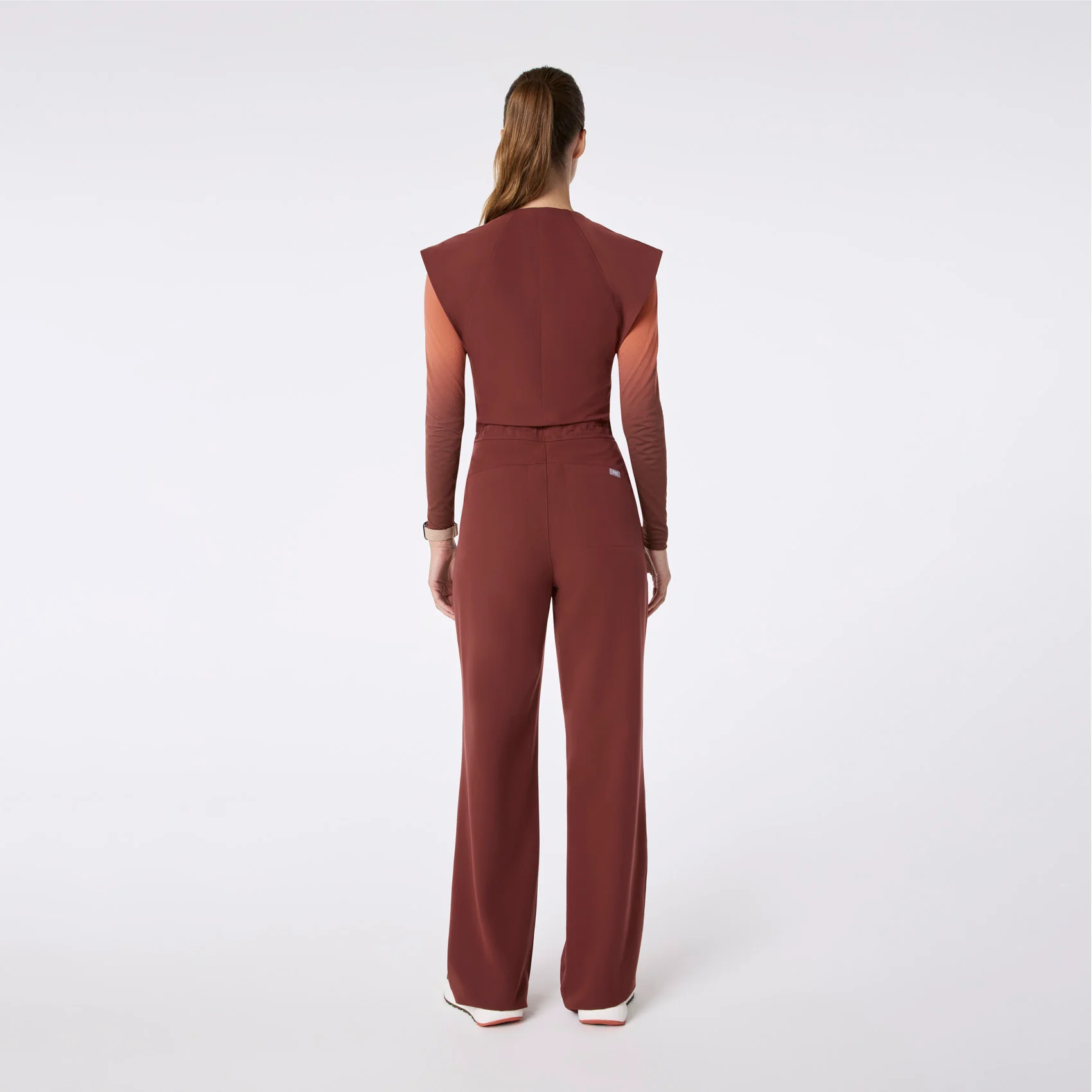 women's Walnut Layton Crewneck Wide Leg - Tall ScrubJumpsuit™ - Image 2