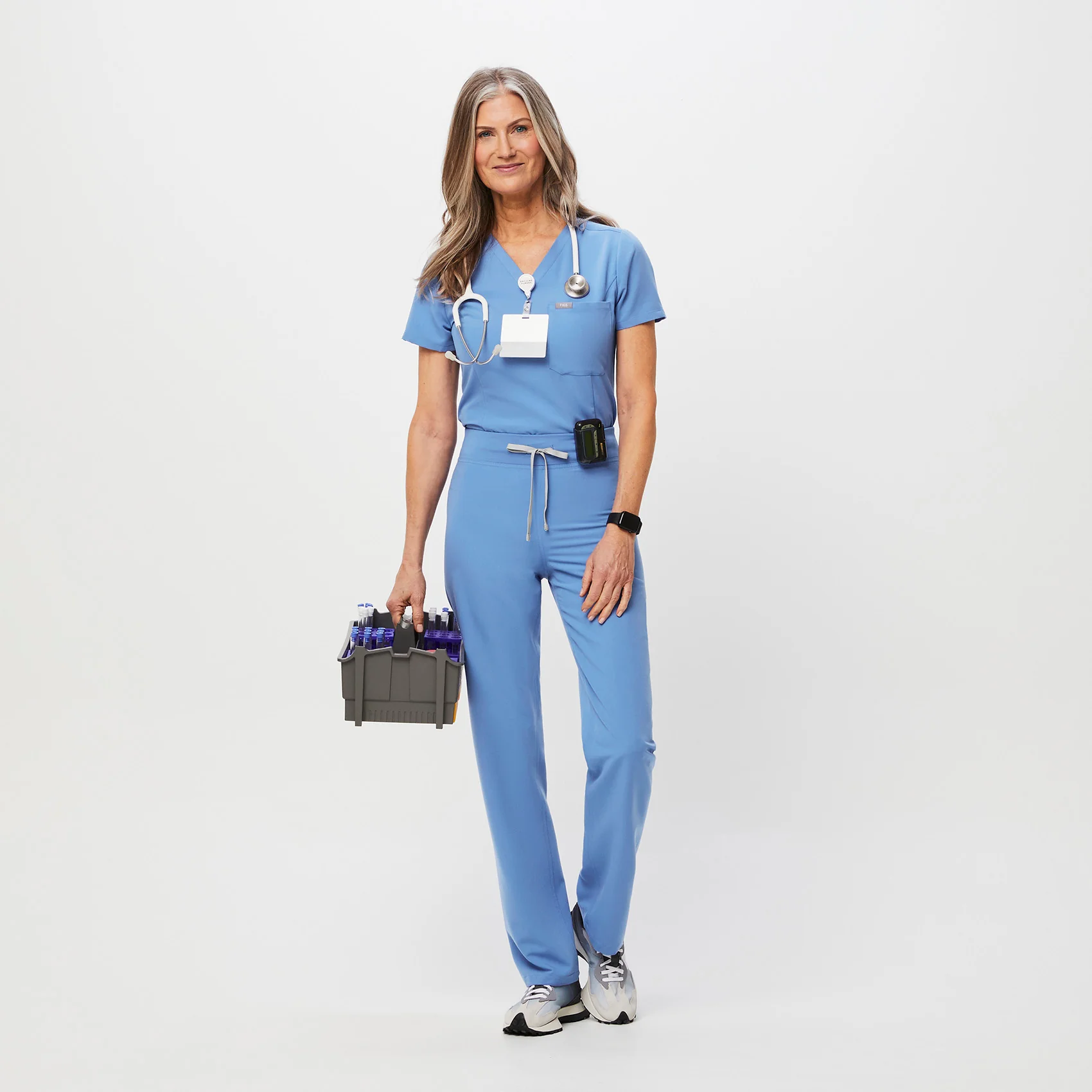 women's Ceil Blue Livingston™ High Waisted - Basic Scrub Pants - Image 2