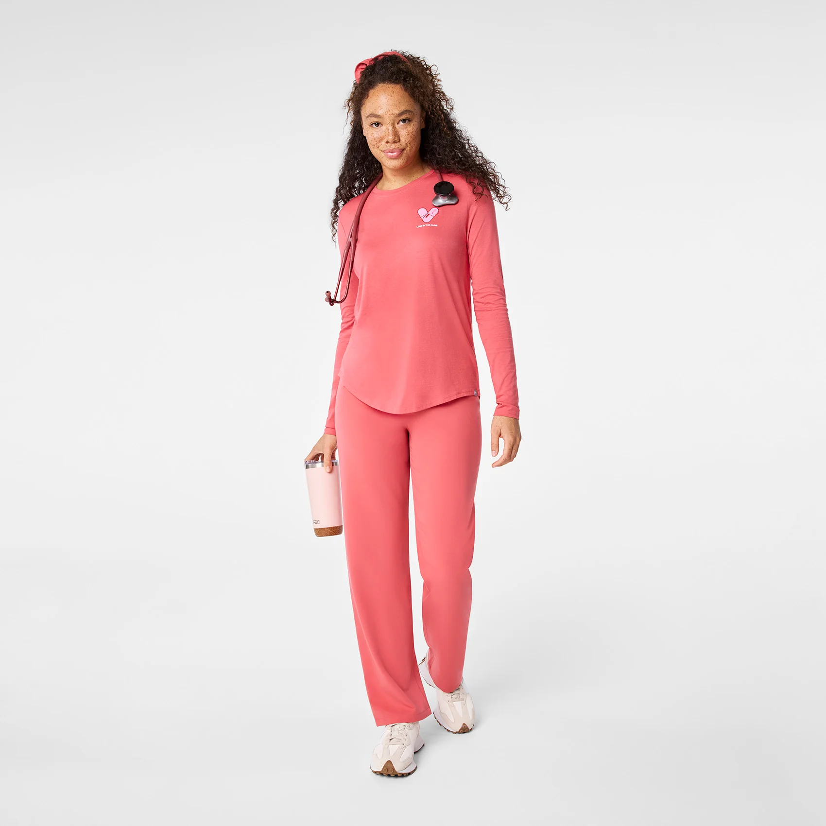 women's Pulmonary Pink Love Is The Cure Supersoft - Longsleeve Underscrub - Image 3