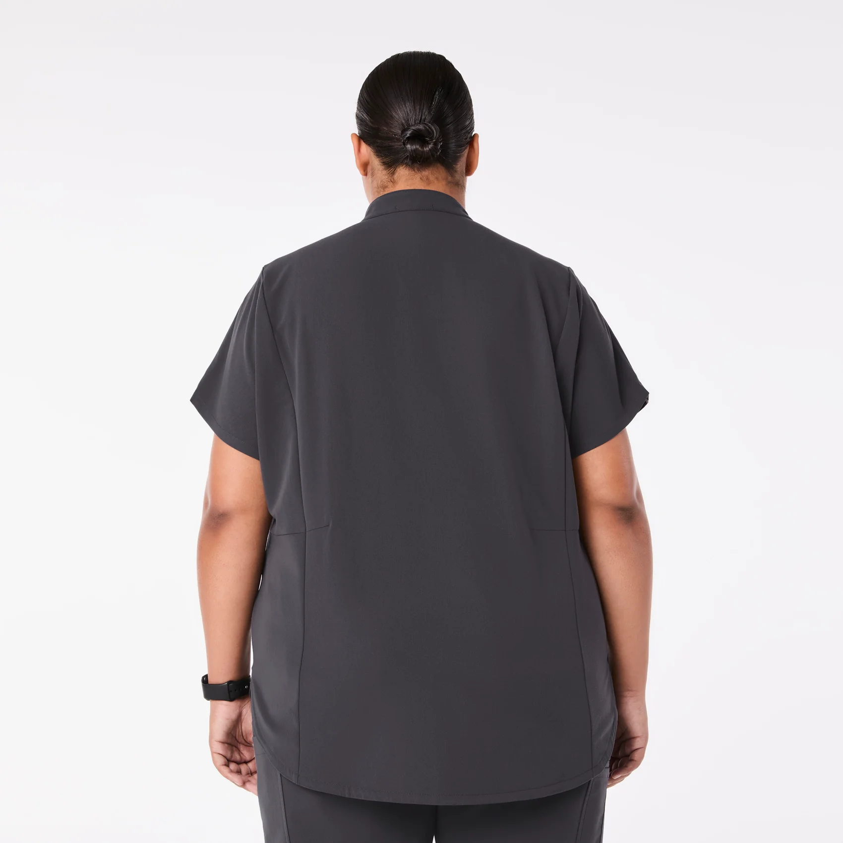 women's Charcoal Montex - Mock Neck Scrub Top (3XL-6XL) - Image 4