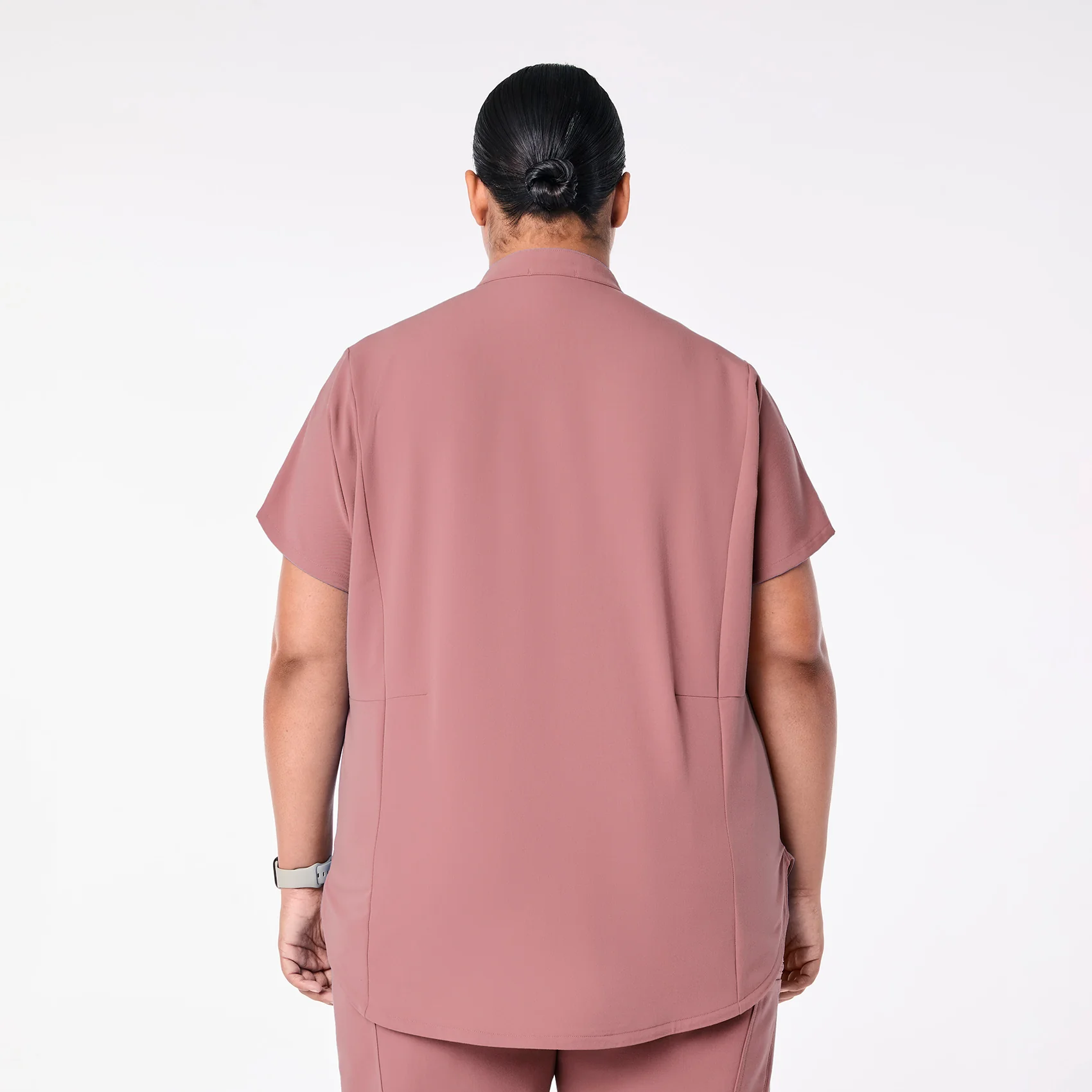 women's Mauve Montex - Mock Neck Scrub Top (3XL-6XL) - Image 4