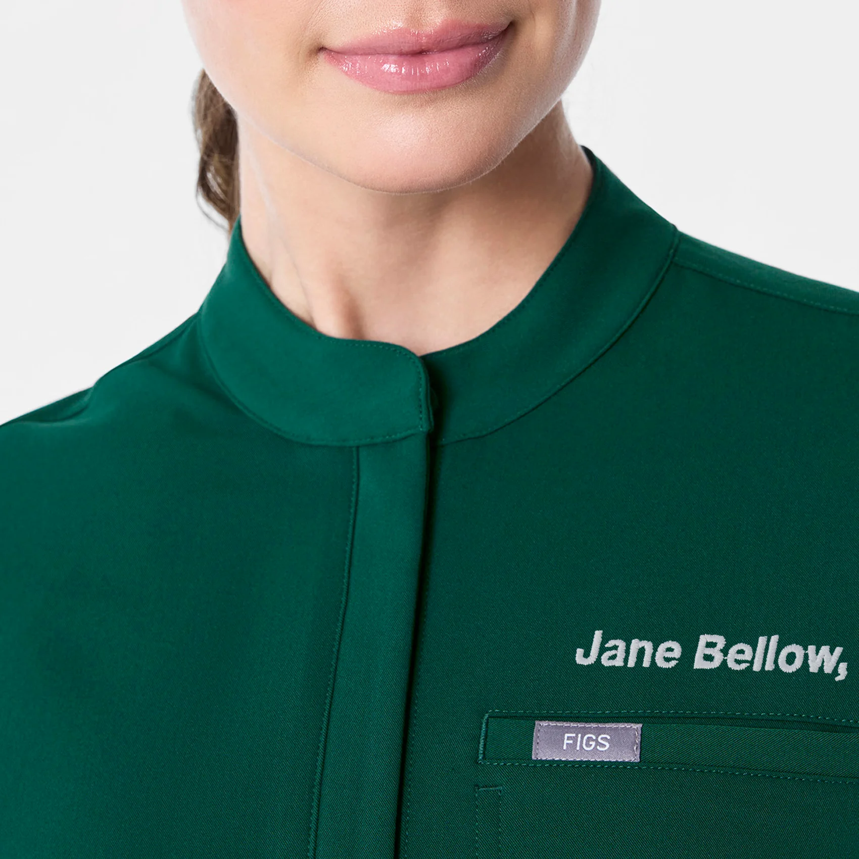 women's Forest Green Montex - Mock Neck Scrub Top - Image 5