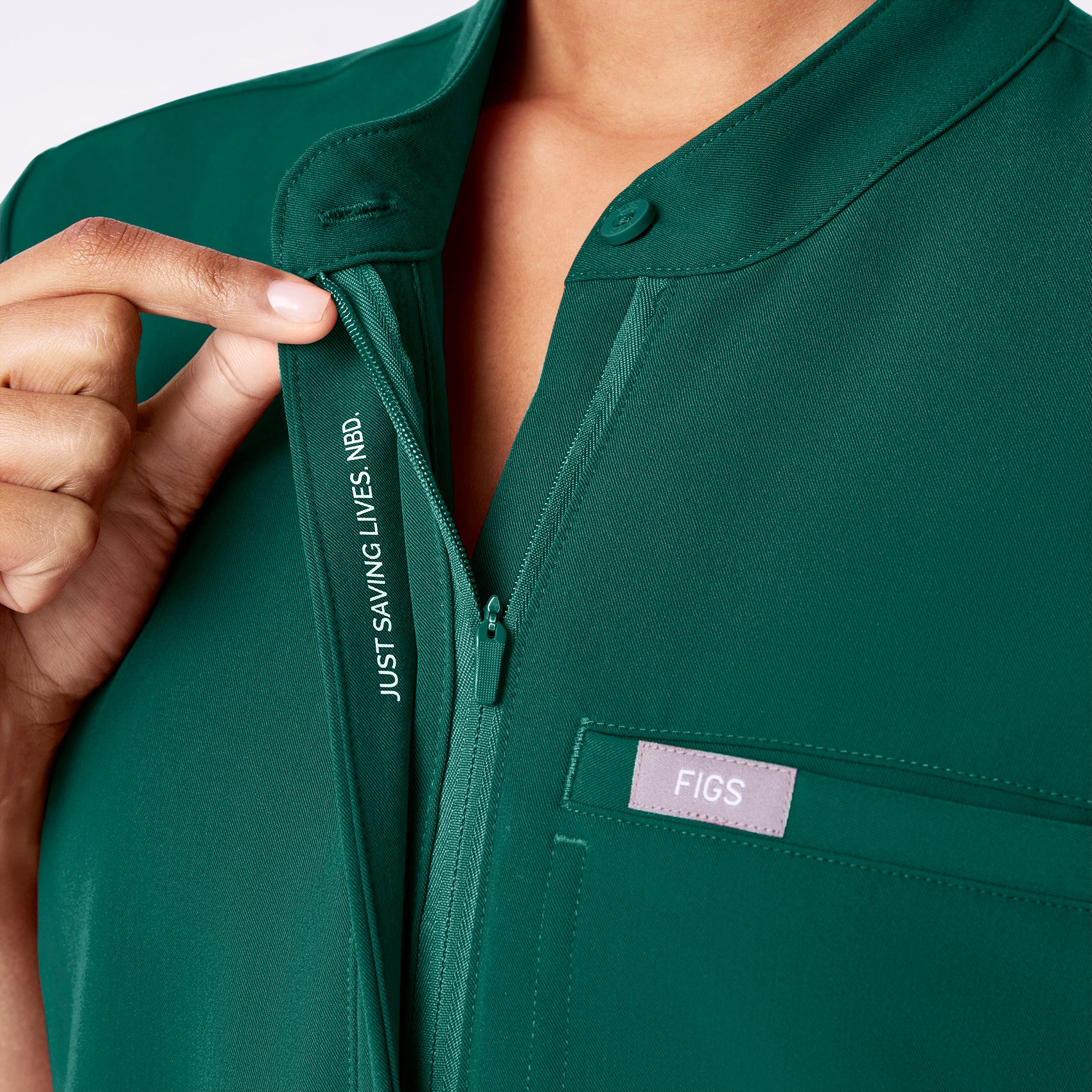 women's Hunter Green Montex - Mock Neck Scrub Top - Image 6