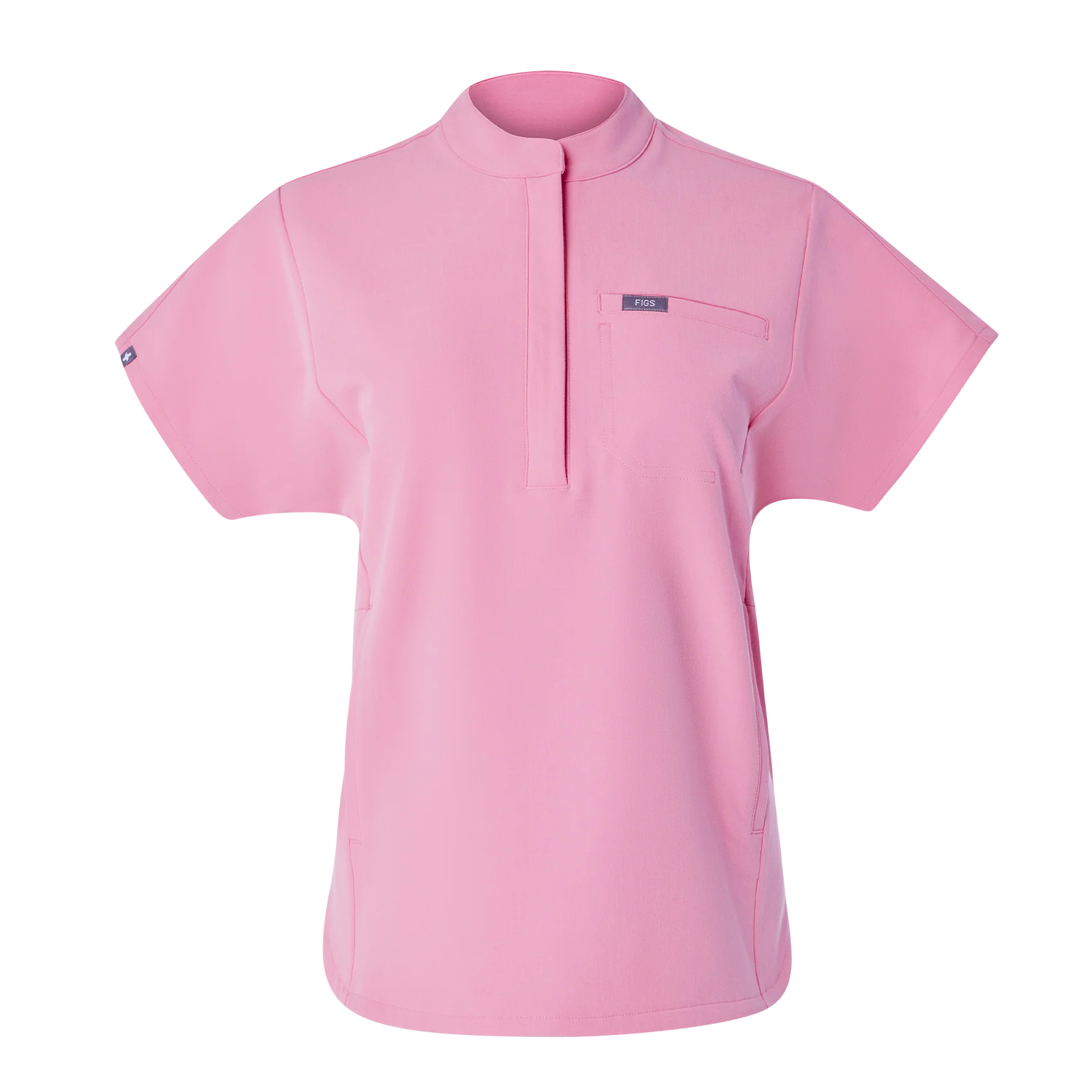 women's Sunrise Pink Montex - Mock Neck Scrub Top - Image 10