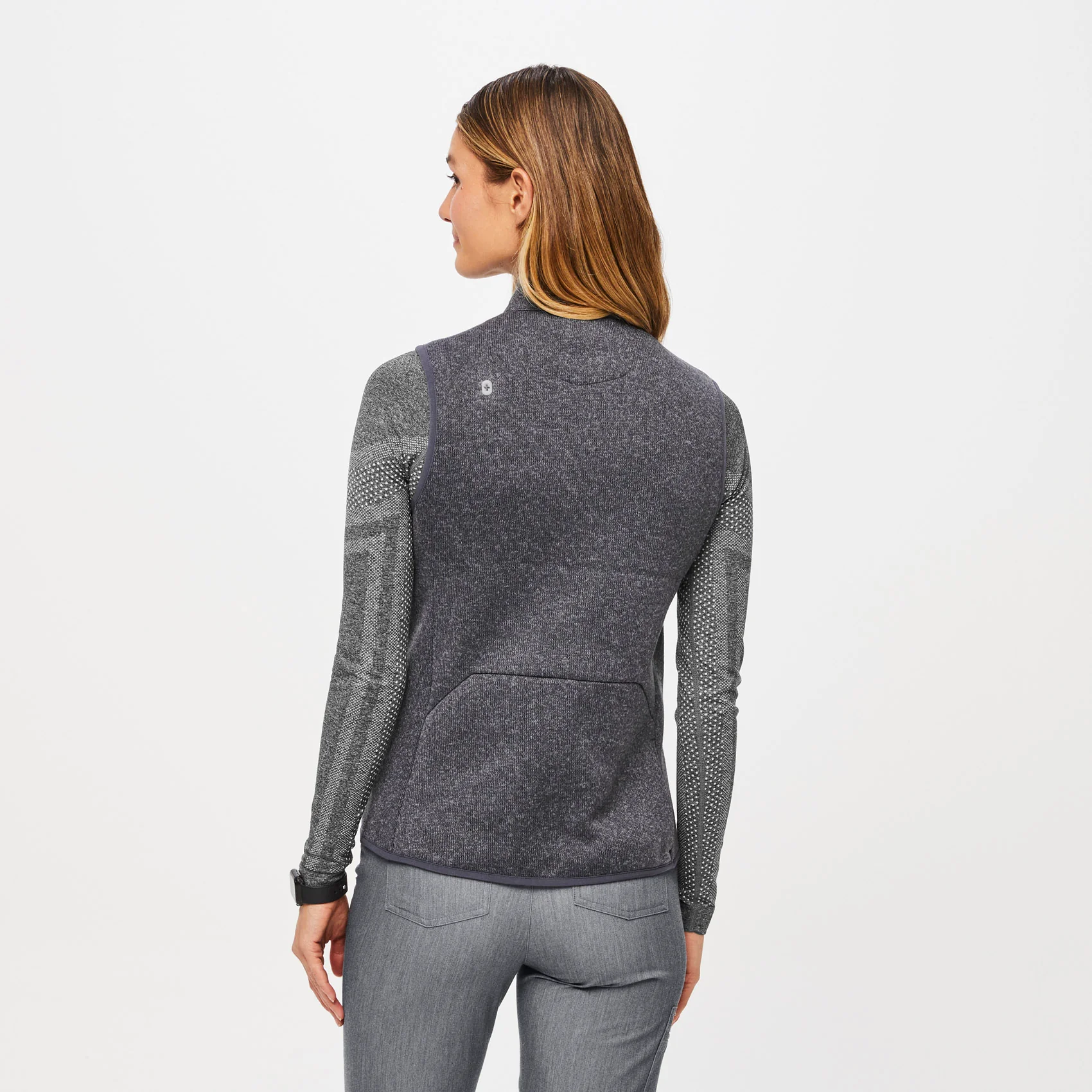 women's Heathered Dark Charcoal On-Shift™ - Sweater Knit Vest - Image 4