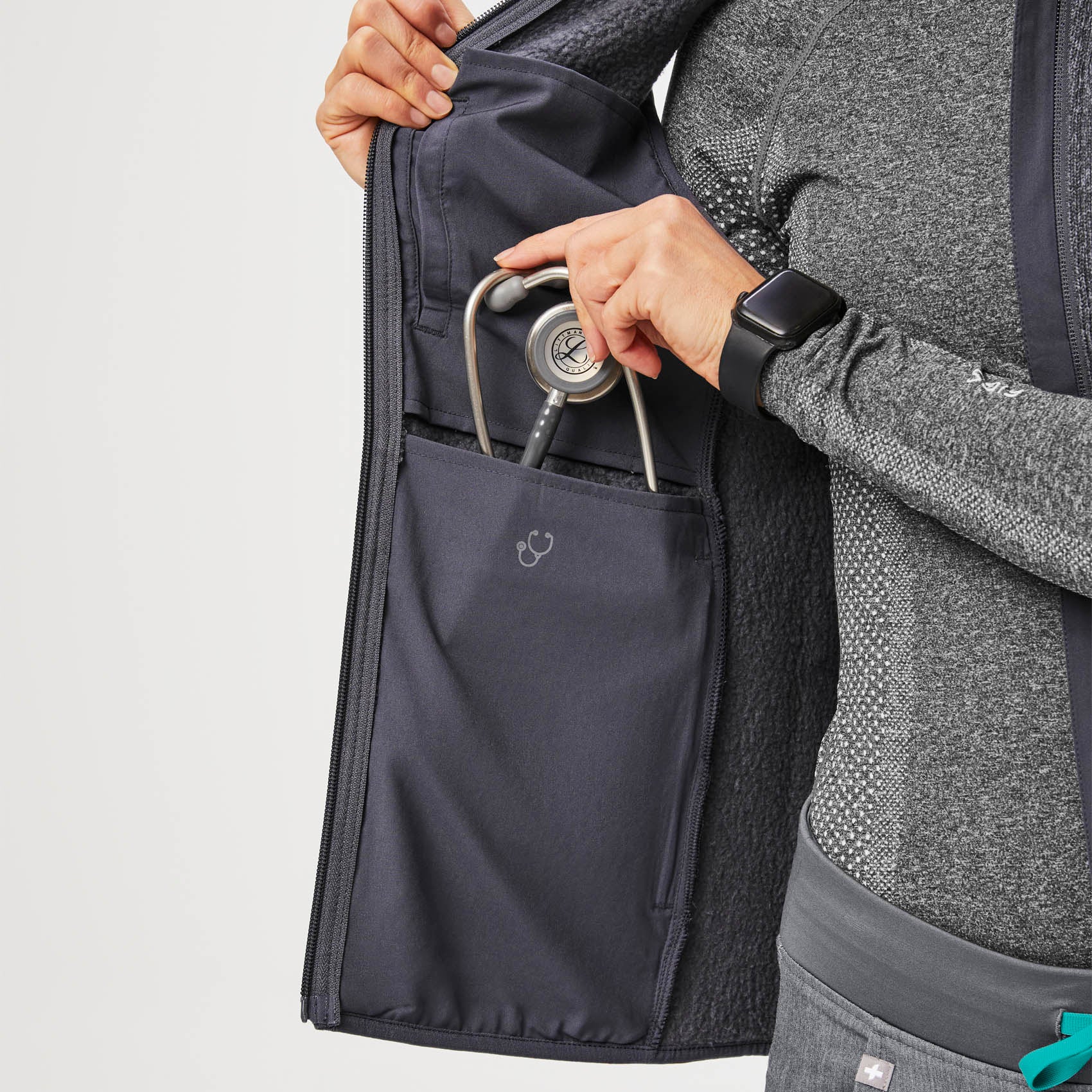 women's Heathered Dark Charcoal On-Shift™ - Sweater Knit Vest - Image 7