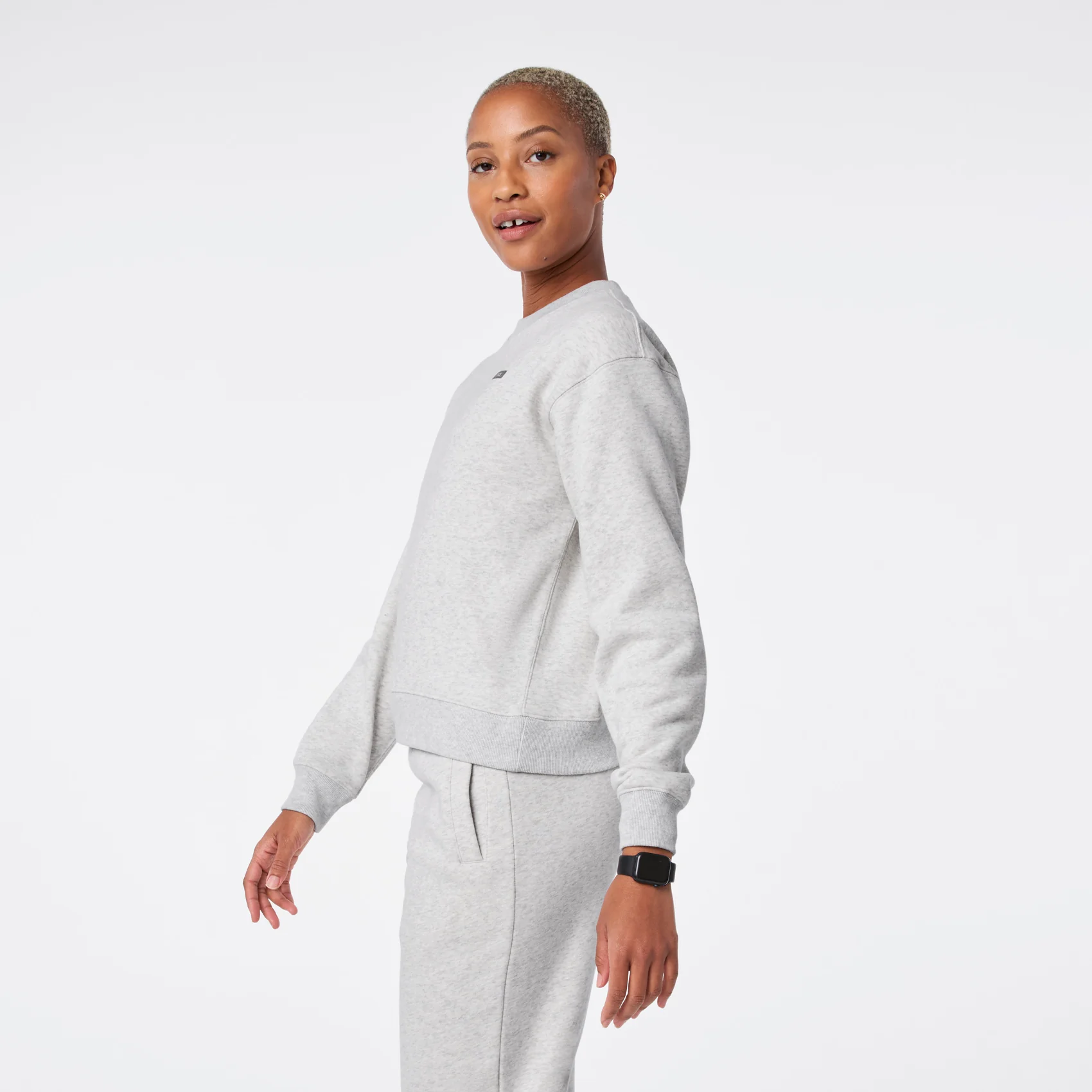 women's Heather Grey Off-Shift Relaxed - Crewneck Sweatshirt™ - Image 3