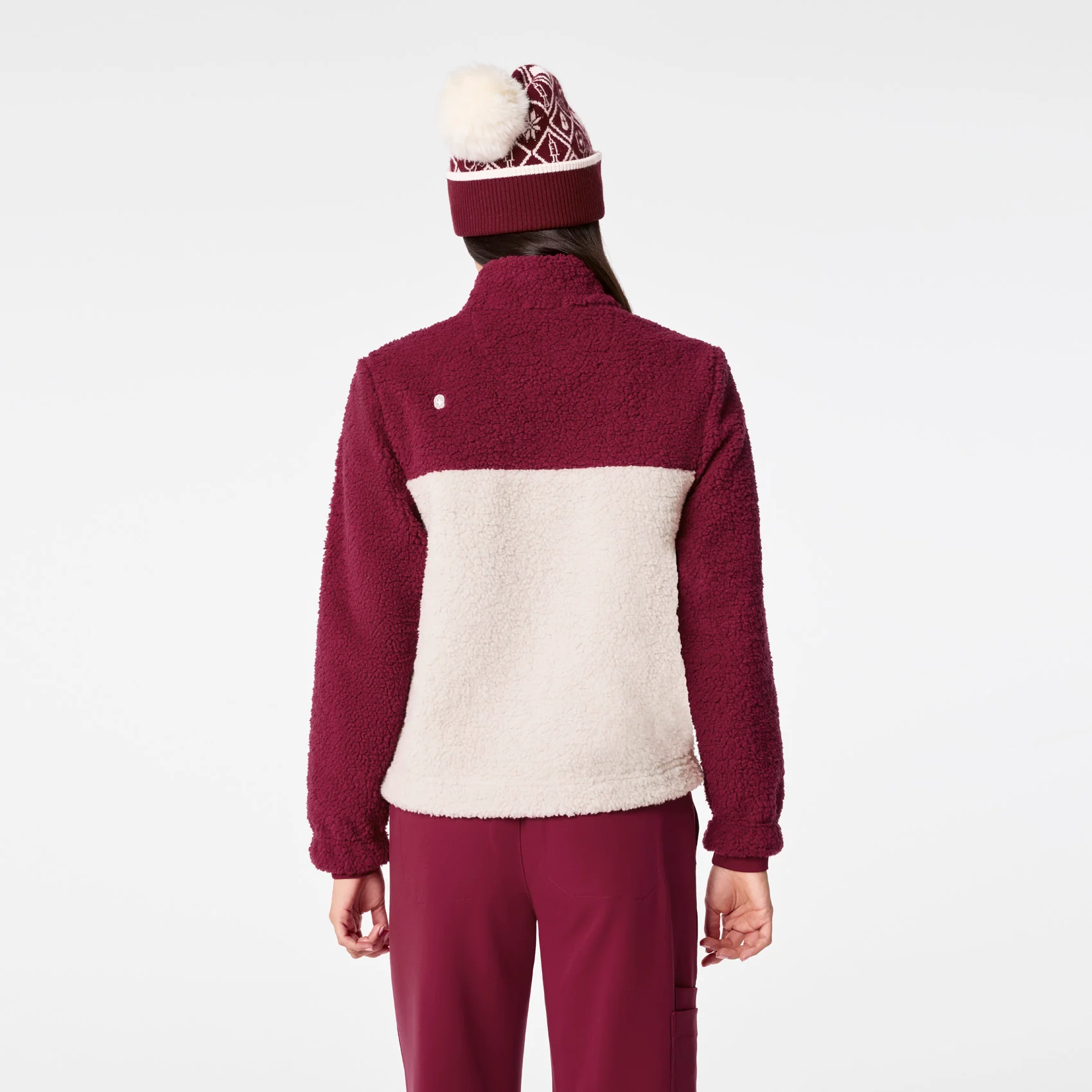 women's Deep Cranberry On-Shift High Pile - Fleece Pullover Jacket™ - Image 4