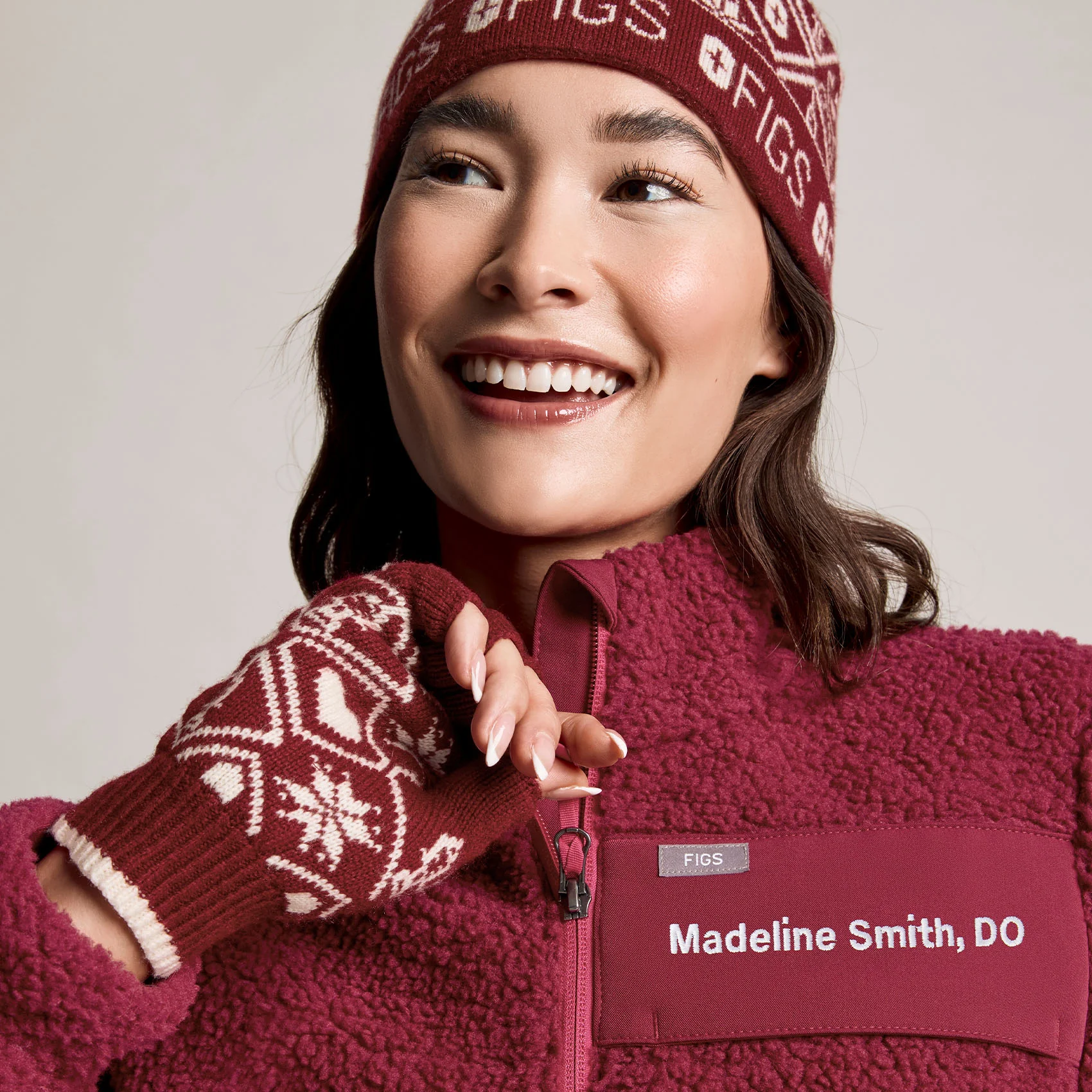 women's Deep Cranberry On-Shift High Pile - Fleece Pullover Jacket™ - Image 9