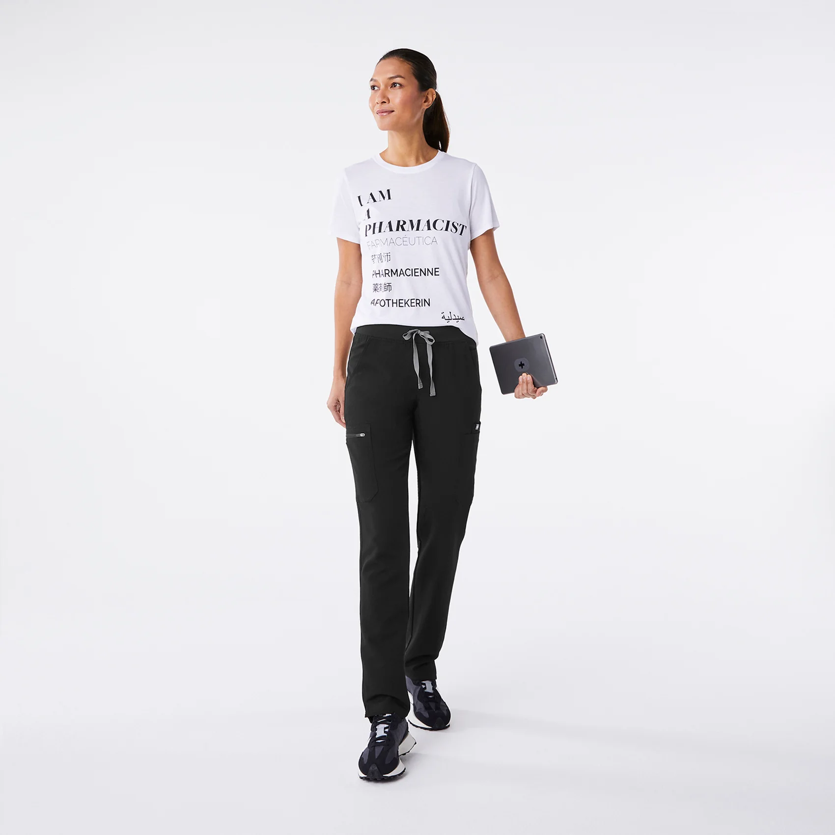 women's White Pharmacist Supersoft - Shortsleeve Underscrub - Image 2