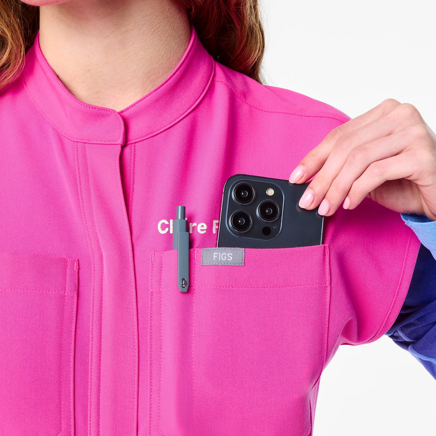 women's Rapid Response Pink Rafaela Cargo - Petite ScrubJumpsuit™ - Image 7