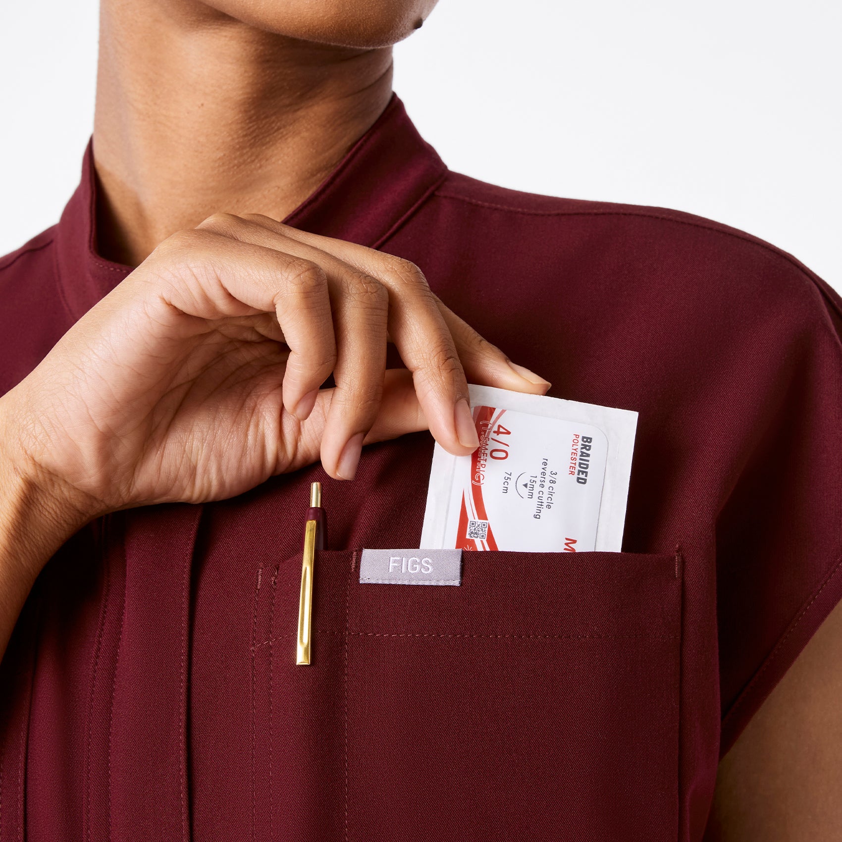 women's Burgundy Rafaela Cargo Jogger - Petite ScrubJumpsuit™ - Image 6