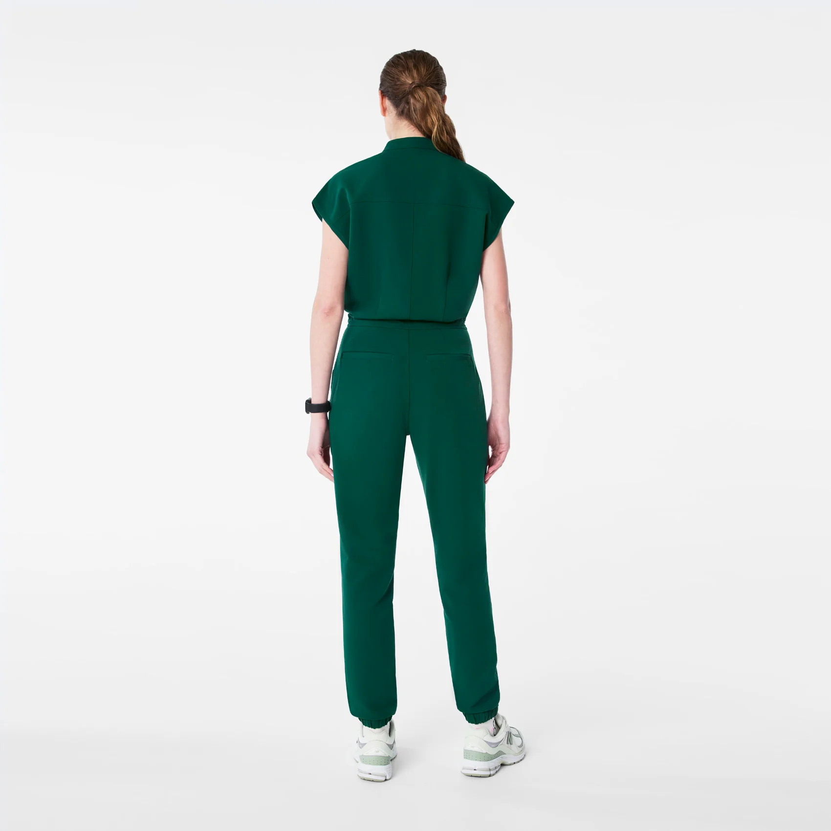women's Forest Green Rafaela Cargo - Petite ScrubJumpsuit™ - Image 3