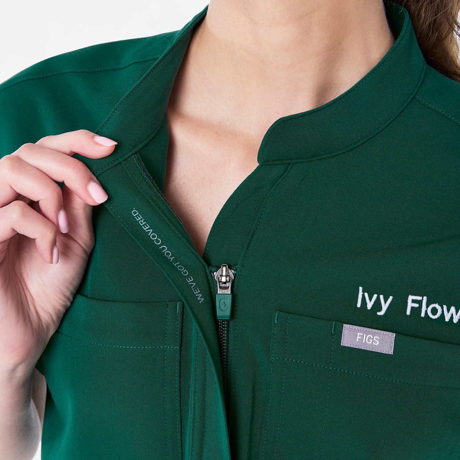 women's Forest Green Rafaela Cargo - Petite ScrubJumpsuit™ - Image 5