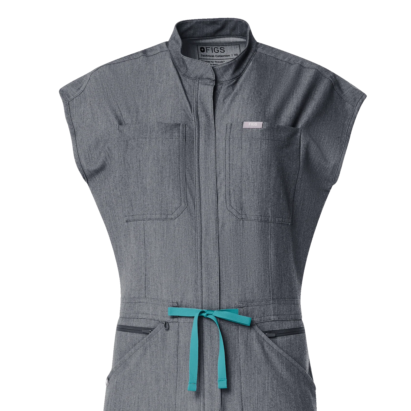 women's Forest Green Rafaela Cargo - Petite ScrubJumpsuit™ - Image 10
