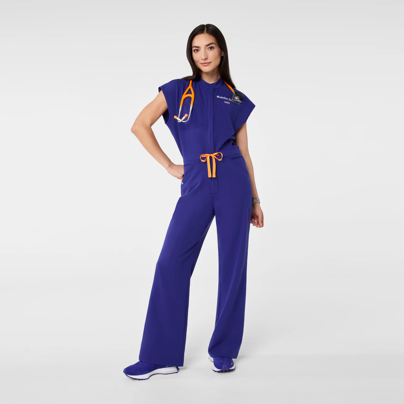 women's Deep Royal Blue Rafaela Wide Leg - Petite ScrubJumpsuit™