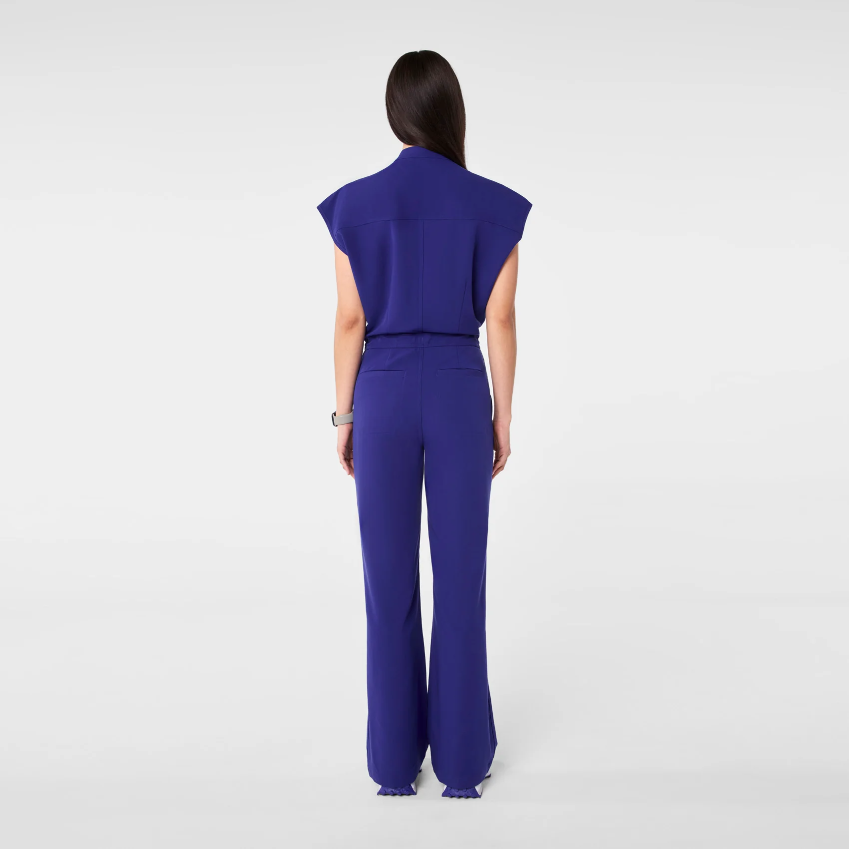 women's Deep Royal Blue Rafaela Wide Leg - Petite ScrubJumpsuit™ - Image 3