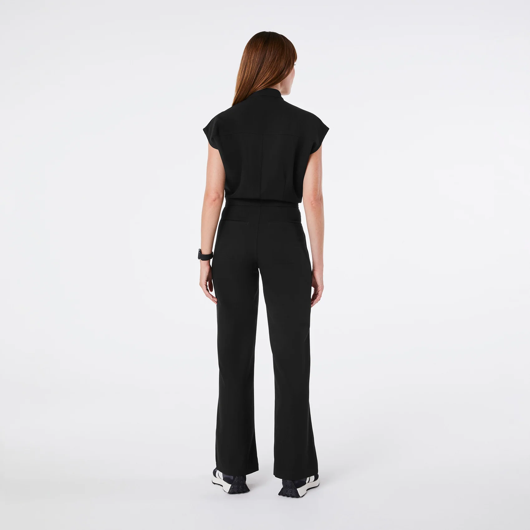 women's Black Rafaela Wide Leg - ScrubJumpsuit™ - Image 2