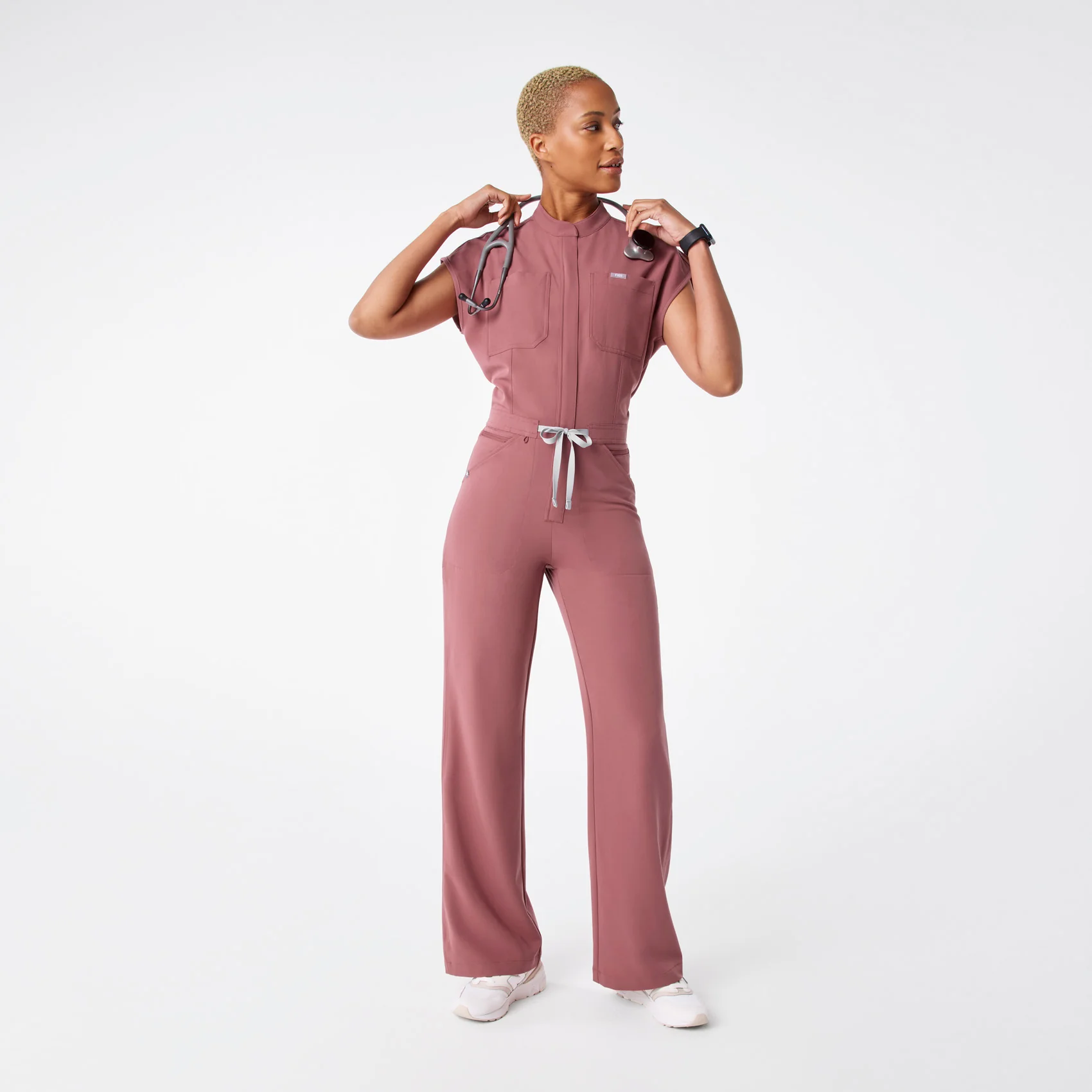 women's Mauve Rafaela Wide Leg - Tall ScrubJumpsuit™