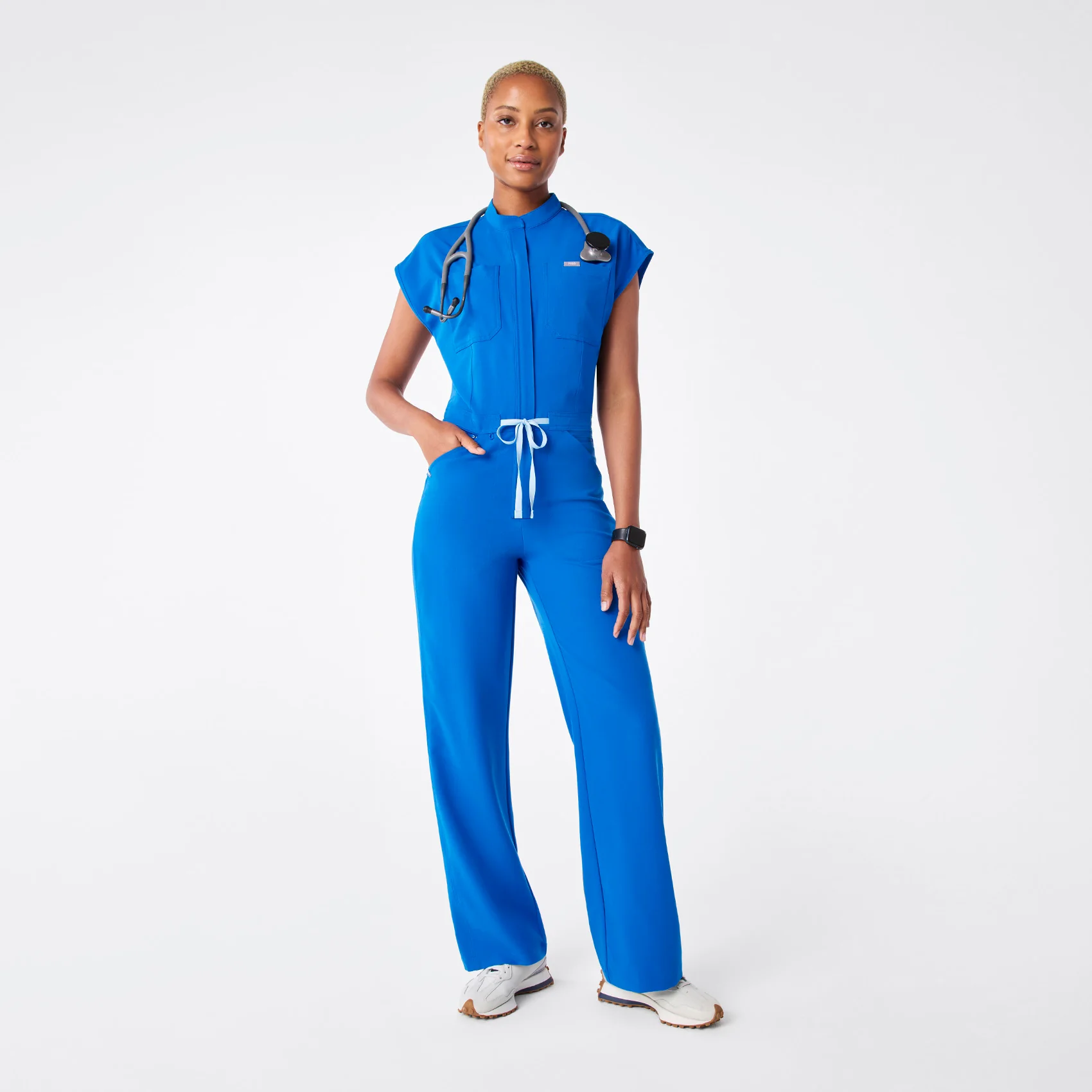 women's Royal Blue Rafaela Wide Leg - Tall ScrubJumpsuit™