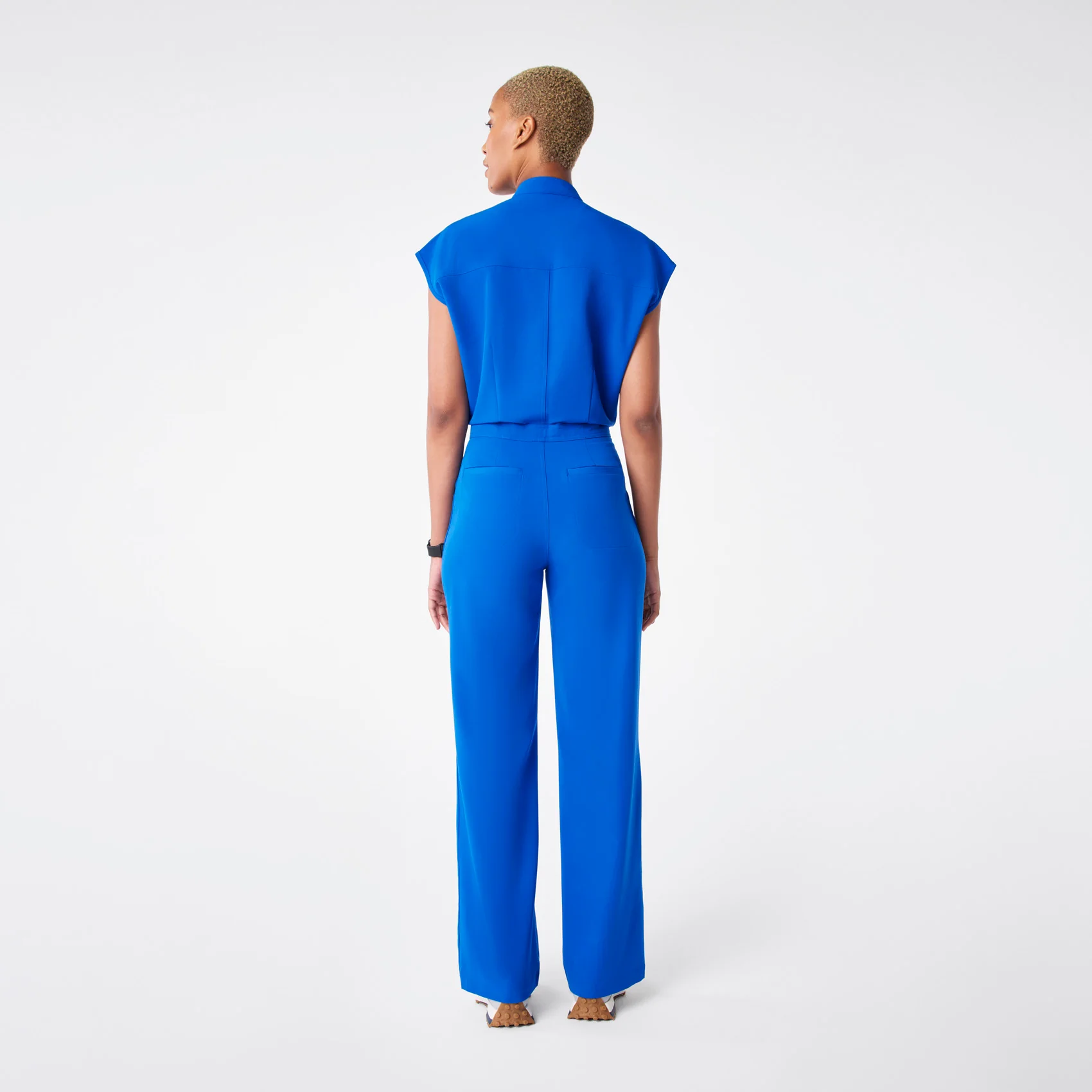 women's Royal Blue Rafaela Wide Leg - Tall ScrubJumpsuit™ - Image 2
