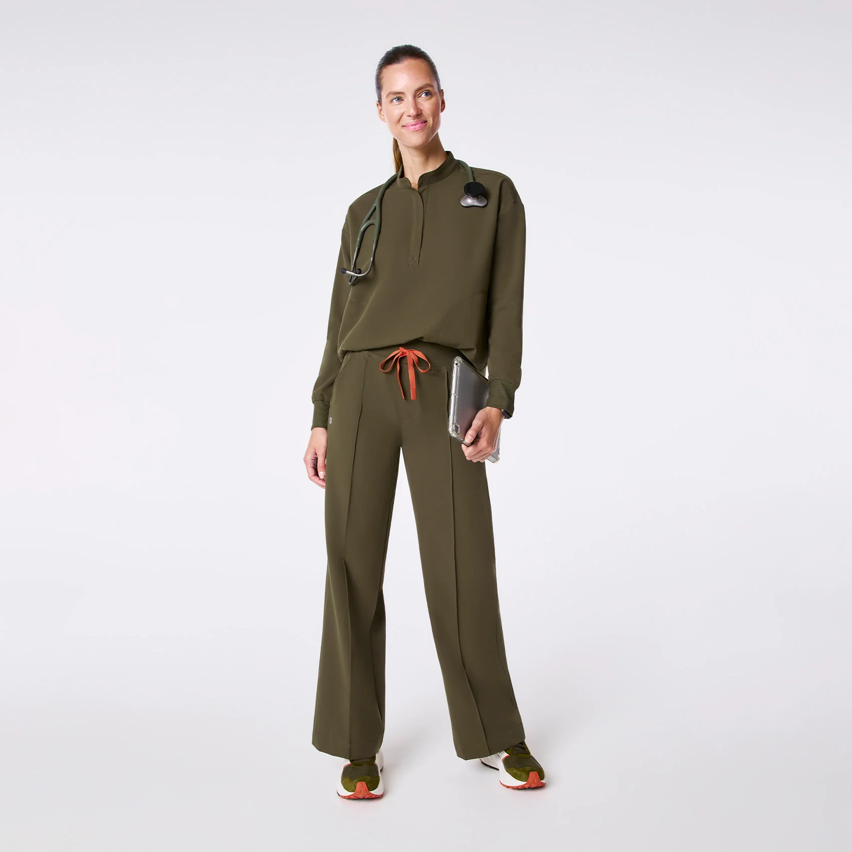 women's Spruce Rafaela Relaxed Longsleeve - Scrub Top - Image 2
