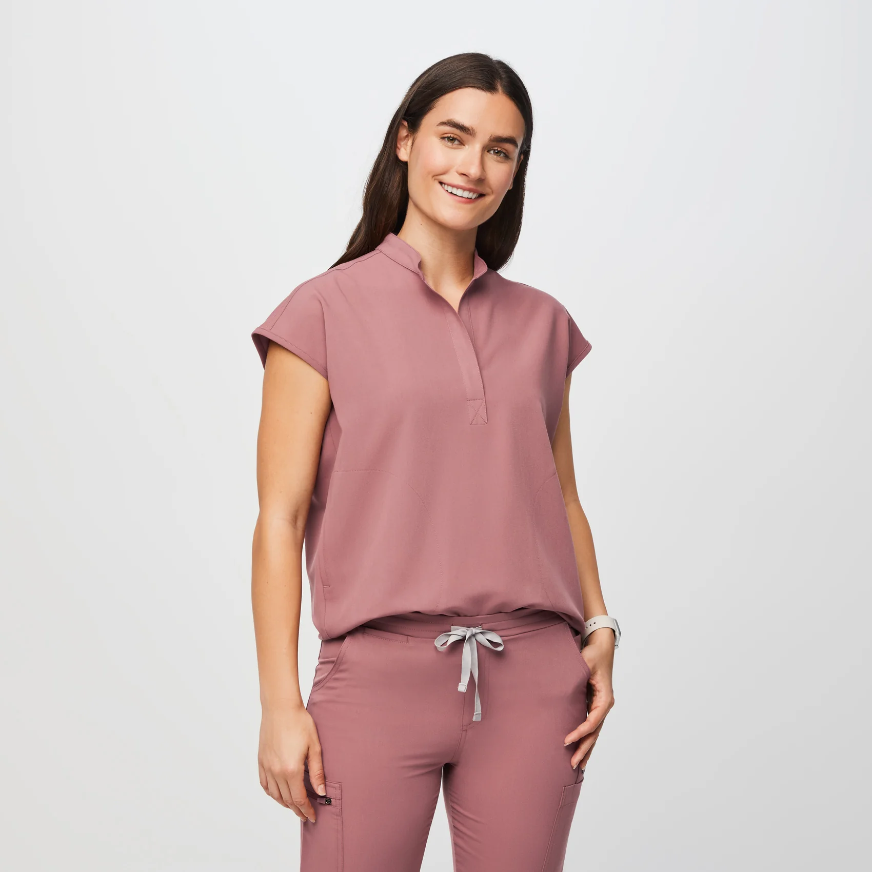 women's Mauve Rafaela™ - Oversized Scrub Top - Image 3