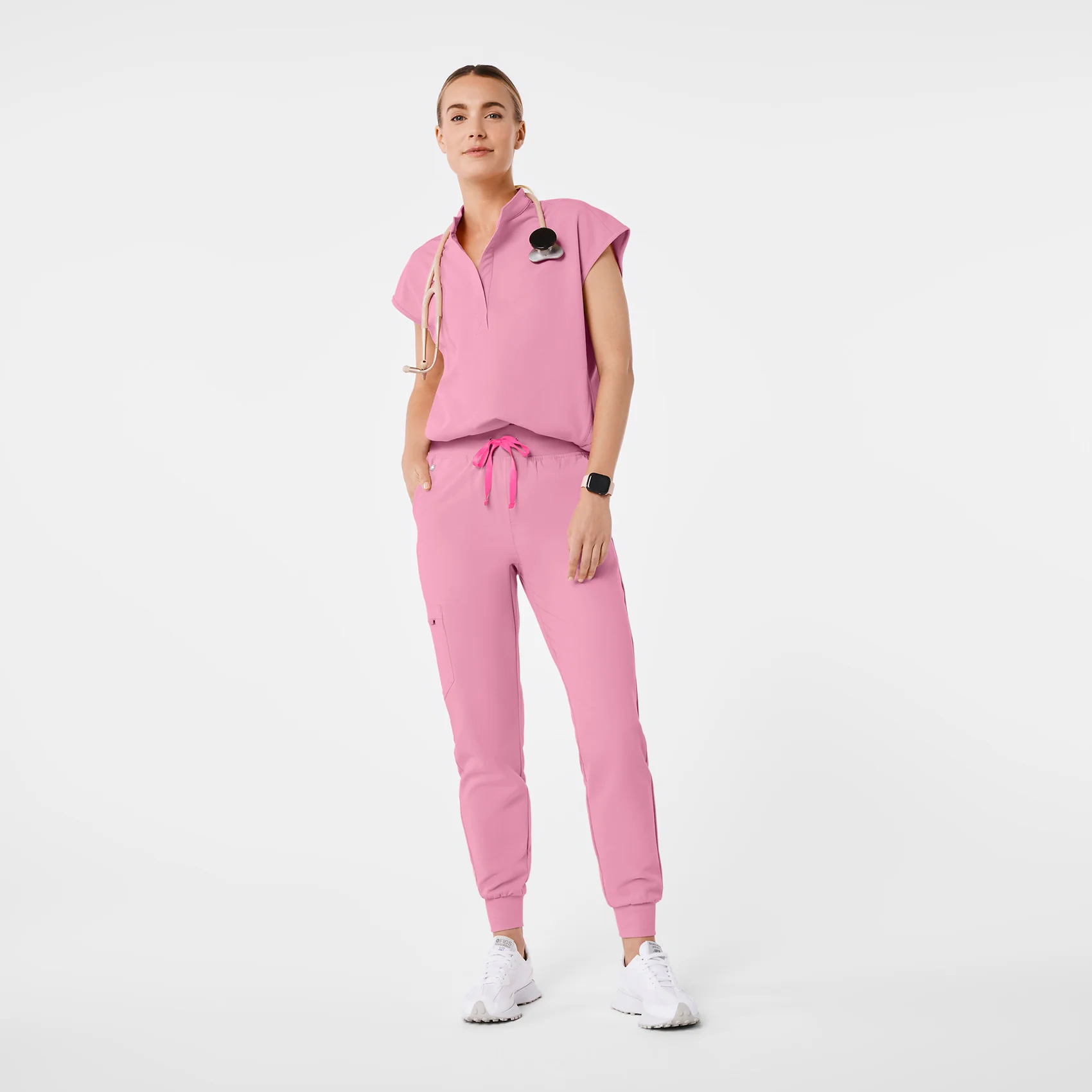 women's Chalk Pink Rafaela - Oversized Scrub Top™ - Image 2