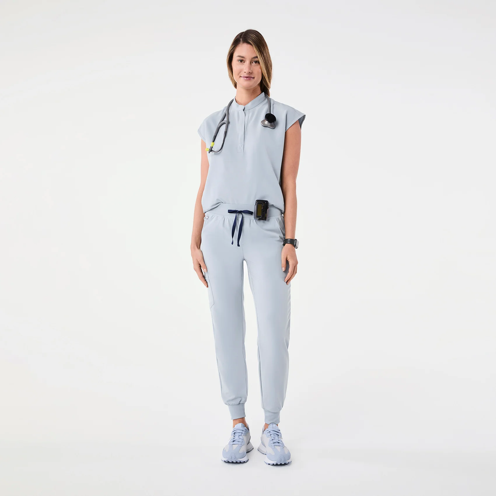 women's Dusty Blue Rafaela - Oversized Scrub Top™ - Image 2