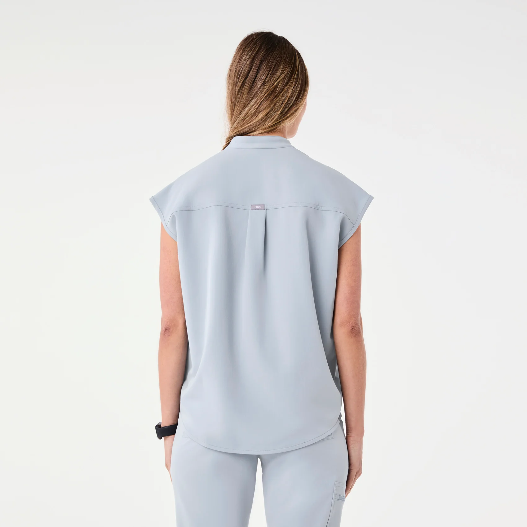 women's Dusty Blue Rafaela - Oversized Scrub Top™ - Image 4