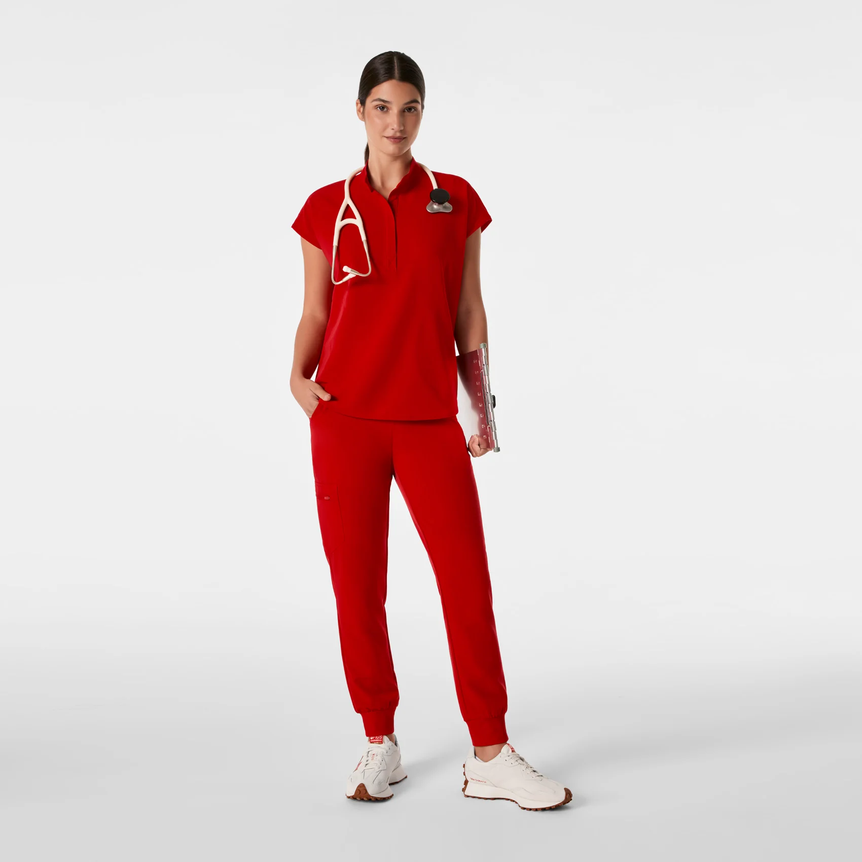 women's Winning Red Rafaela - Oversized Scrub Top™ - Image 2