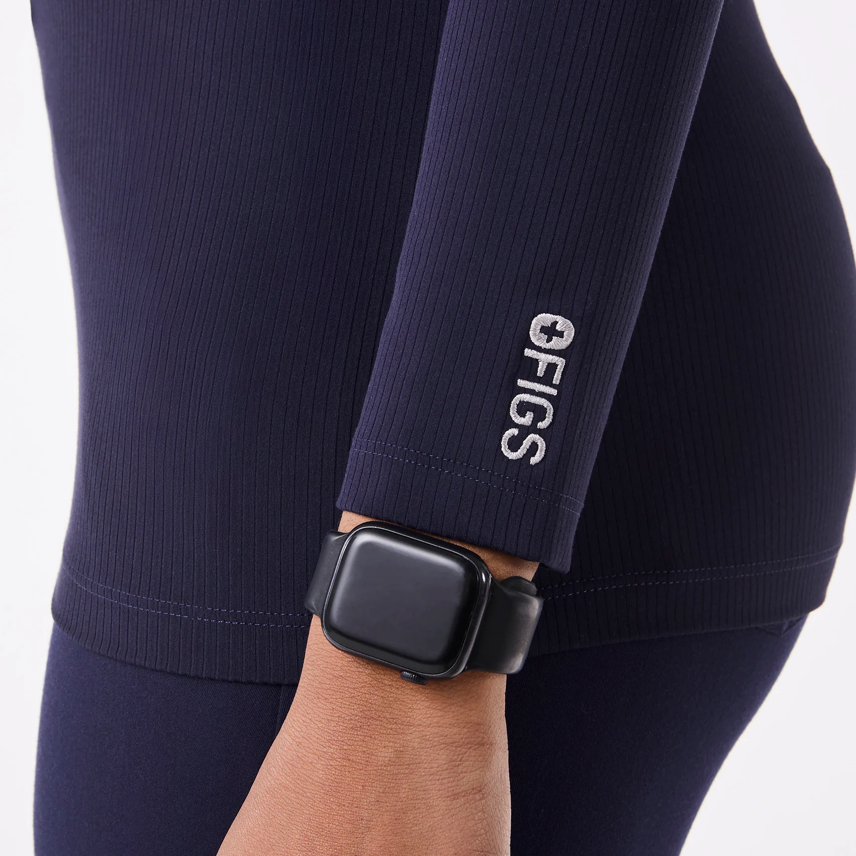 women's Navy Ribbed - Longsleeve Underscrub - Image 7