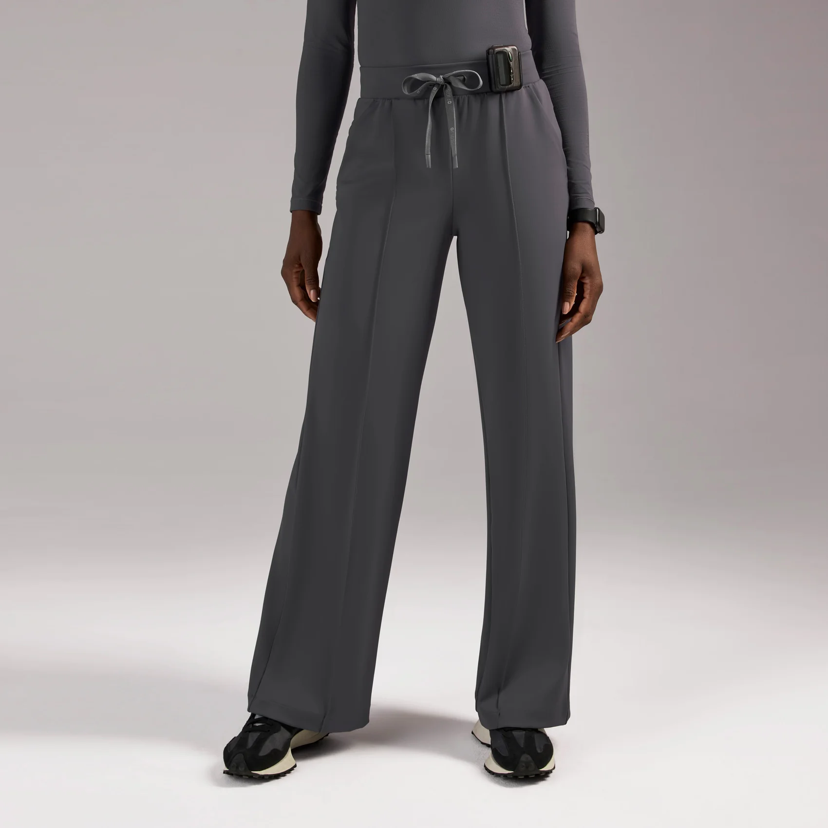 women's Charcoal High Waisted Salina FORMx Wide Leg - Petite Scrub Pant™