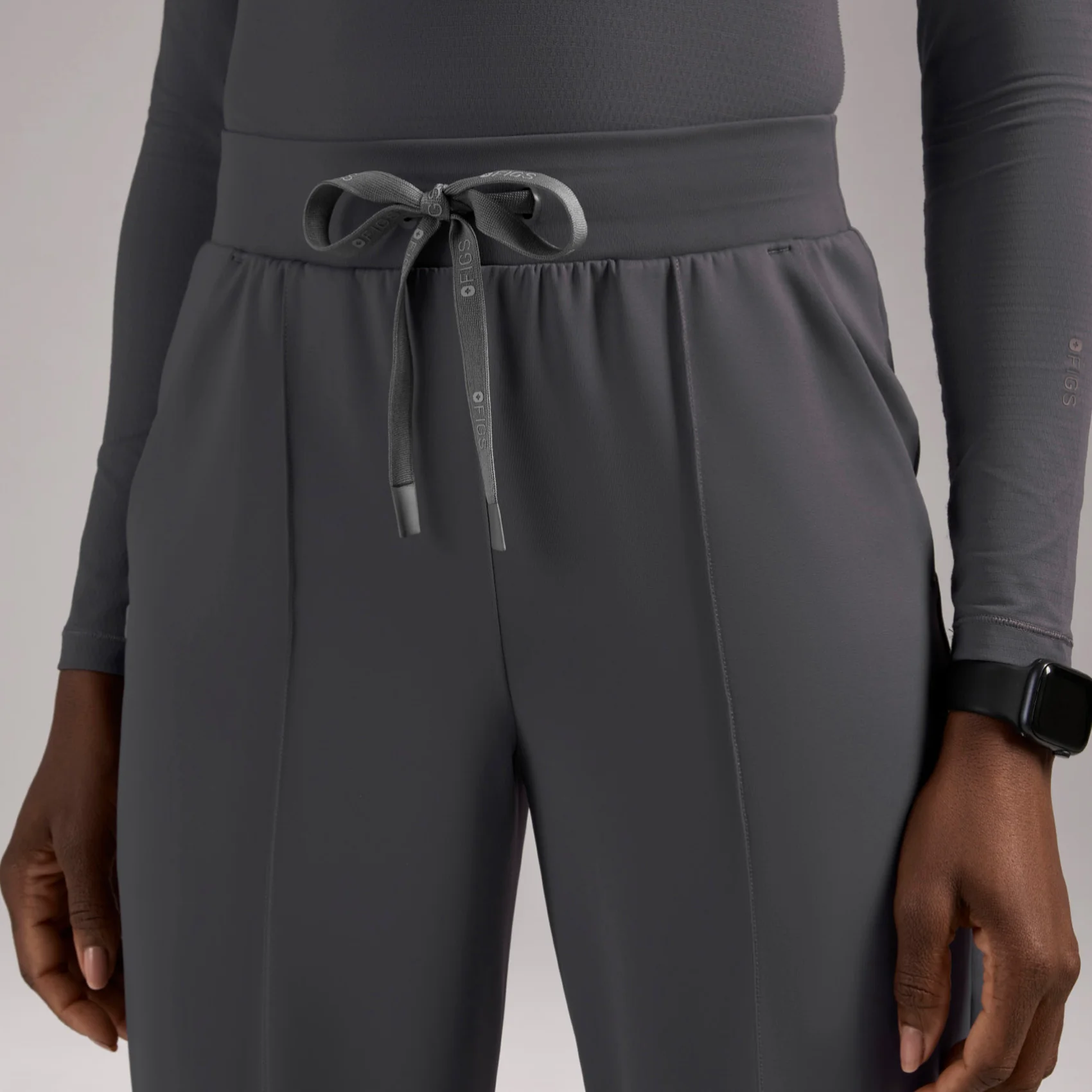 women's Charcoal High Waisted Salina FORMx Wide Leg - Petite Scrub Pant™ - Image 5