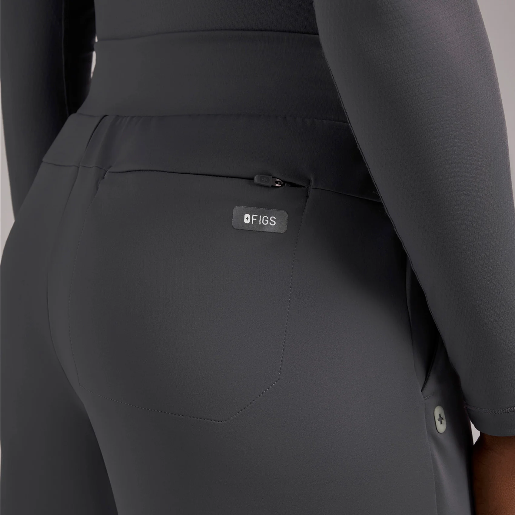 women's Charcoal High Waisted Salina FORMx Wide Leg - Petite Scrub Pant™ - Image 7